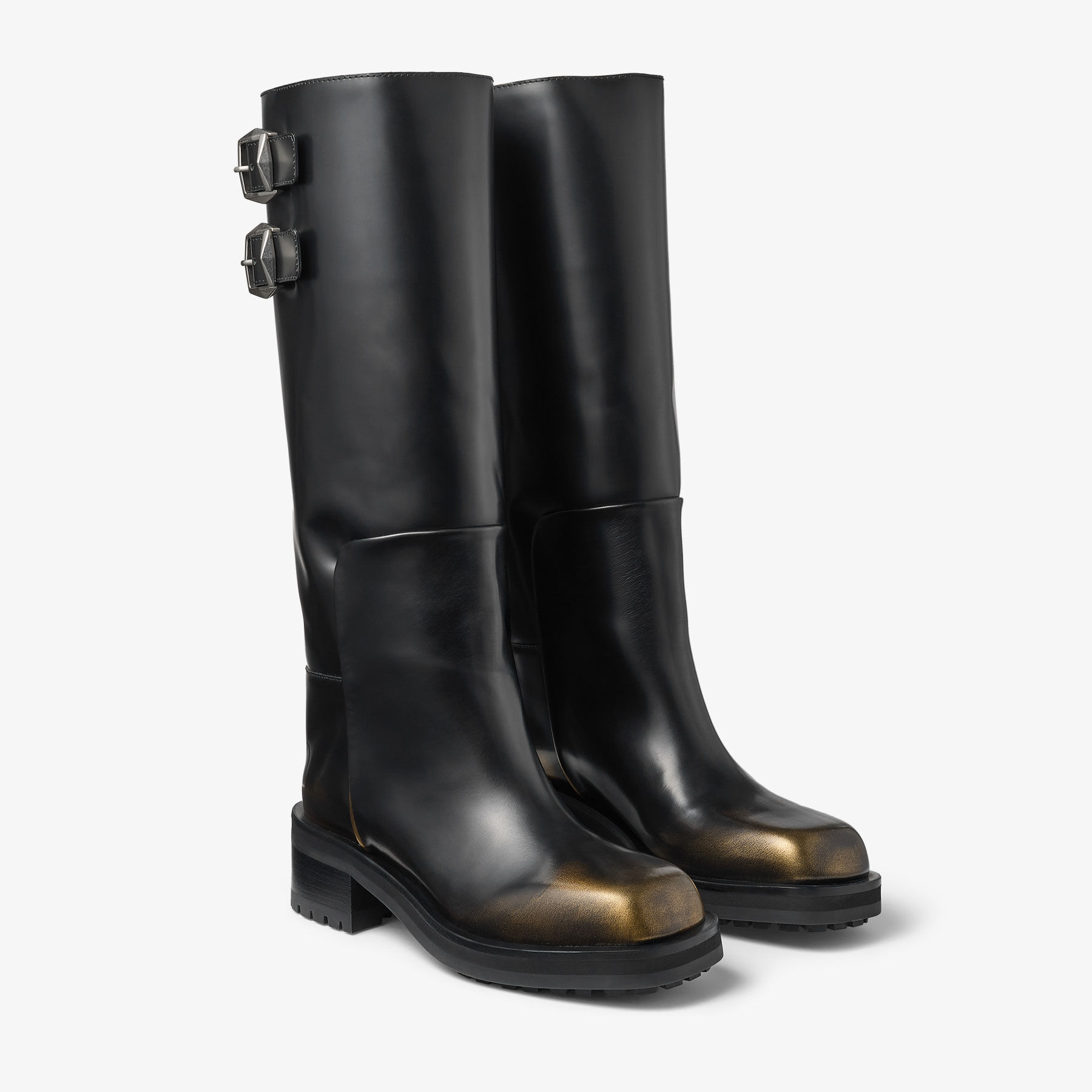 ロングブーツ Jimmy Choo Brooklyn Kb 50 Brooklyn 50 leather knee-high boots in black - Jimmy Choo