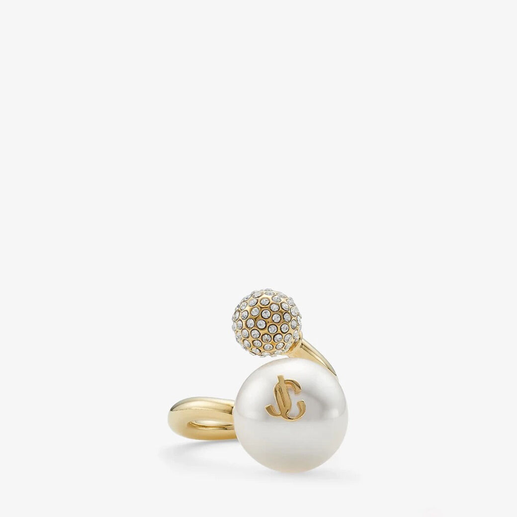 アクセサリーその他 JIMMY CHOO Woman Jewel Gold AURIRINGJIQ GOLD/WHITE/CRYSTAL JIMMY CHOO: Jewel woman - Gold | Jimmy Choo jewel