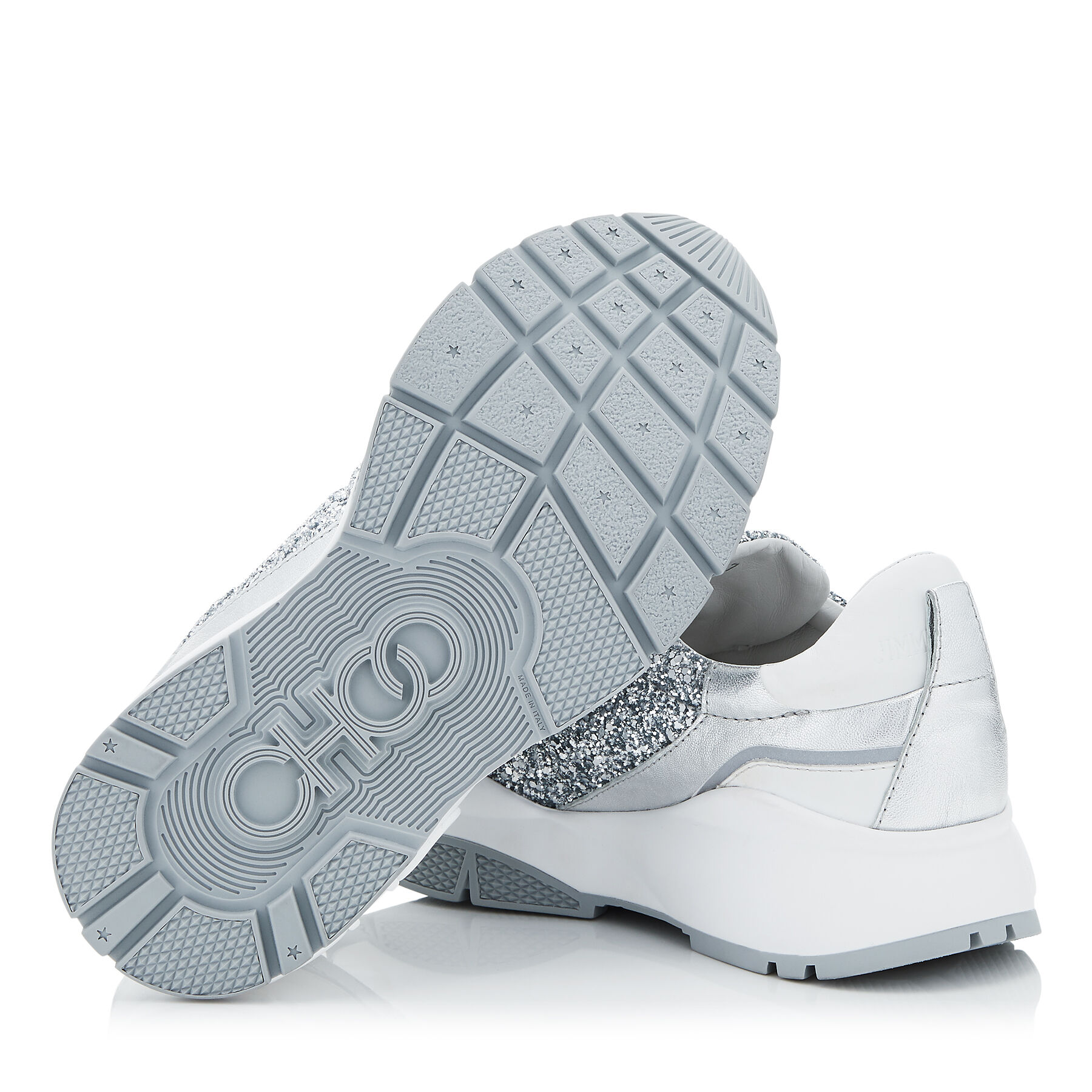 jimmy choo raine glitter trainers