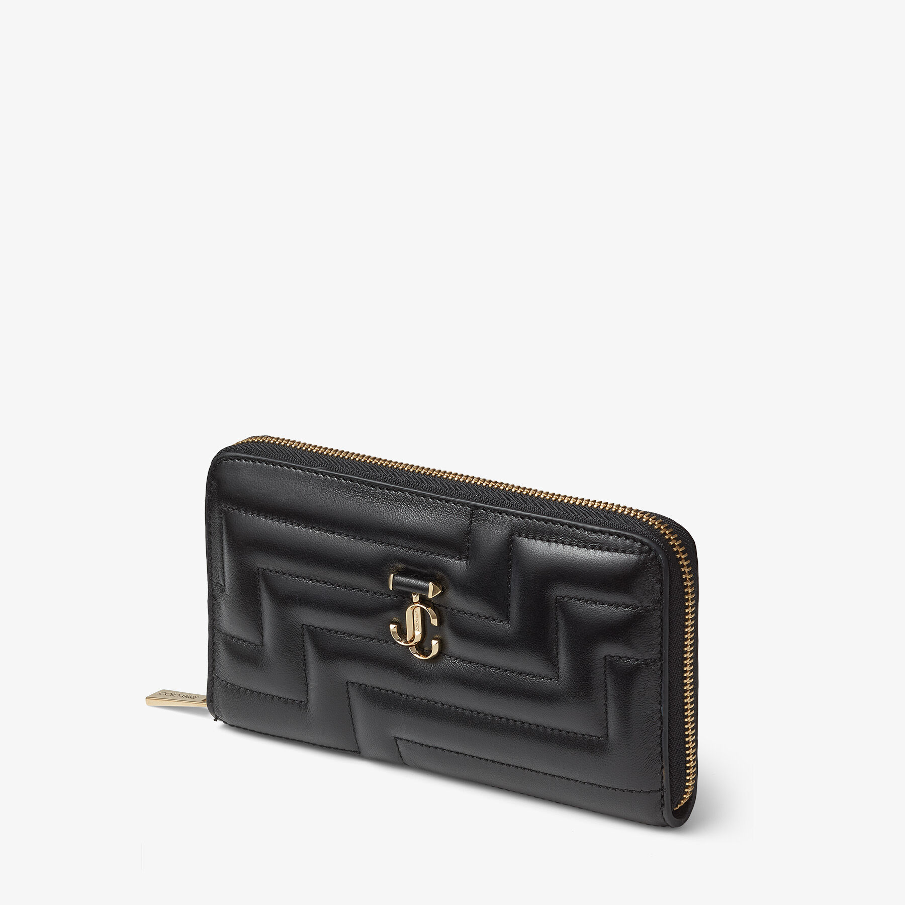 Black Avenue Nappa Leather Wallet with JC Emblem - Jimmy Choo