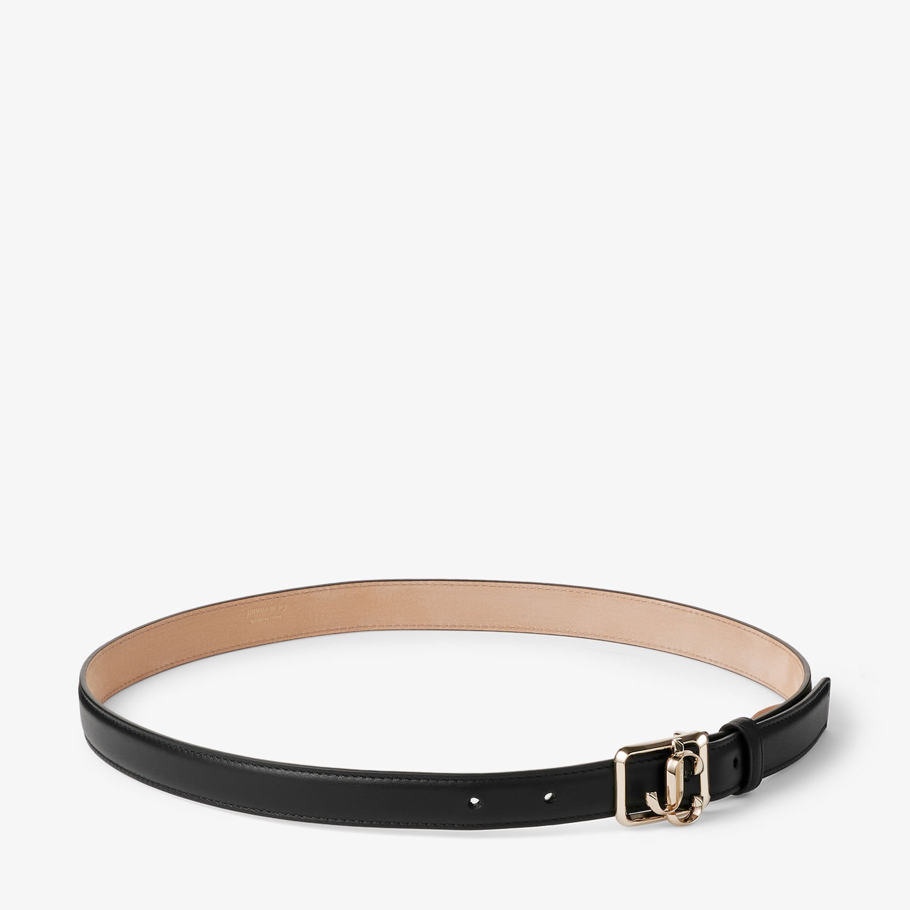 JC Square Belt | Black Calf Leather JC Square-Buckle Belt