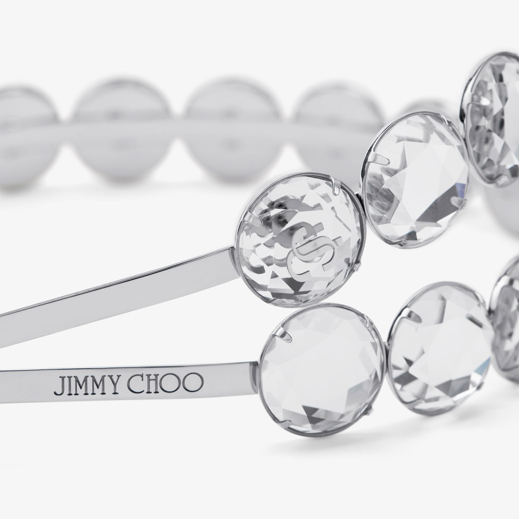 JIMMY CHOO Double Row Headband シルバー クリスタル バンド Double Row Headband | Silver-Finish Crystal Headband | JIMMY