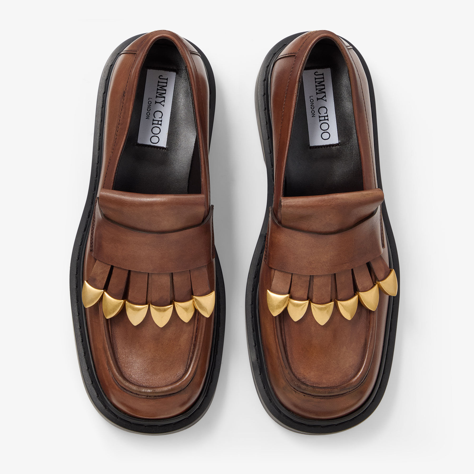 Buff Tassel Loafer | Mocha Burnished Leather Loafers with  display picture 2