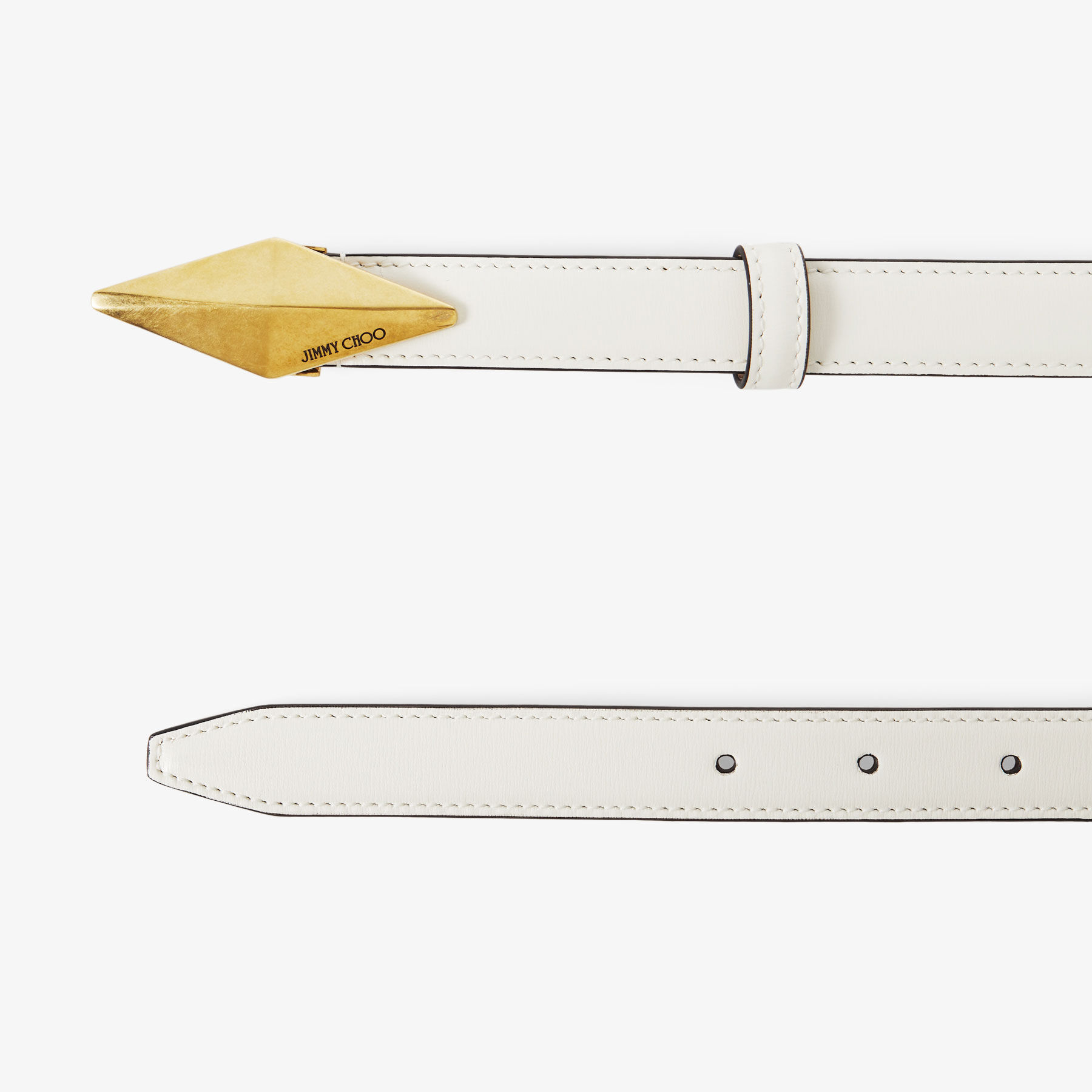 DIAMOND CLASP BELT | Latte Leather Clasp Belt | Autumn Collection