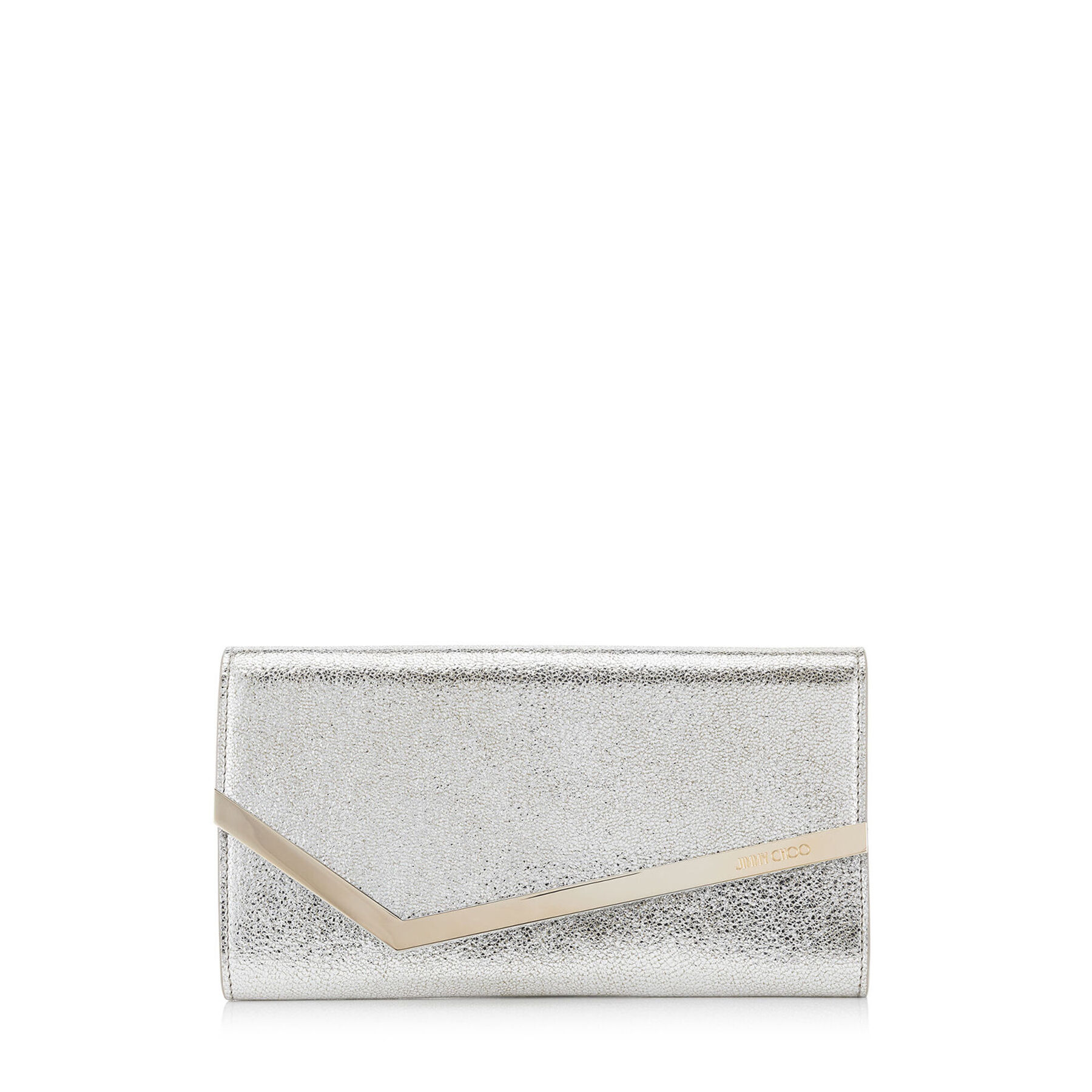 Champagne Glitter Leather Clutch Bag