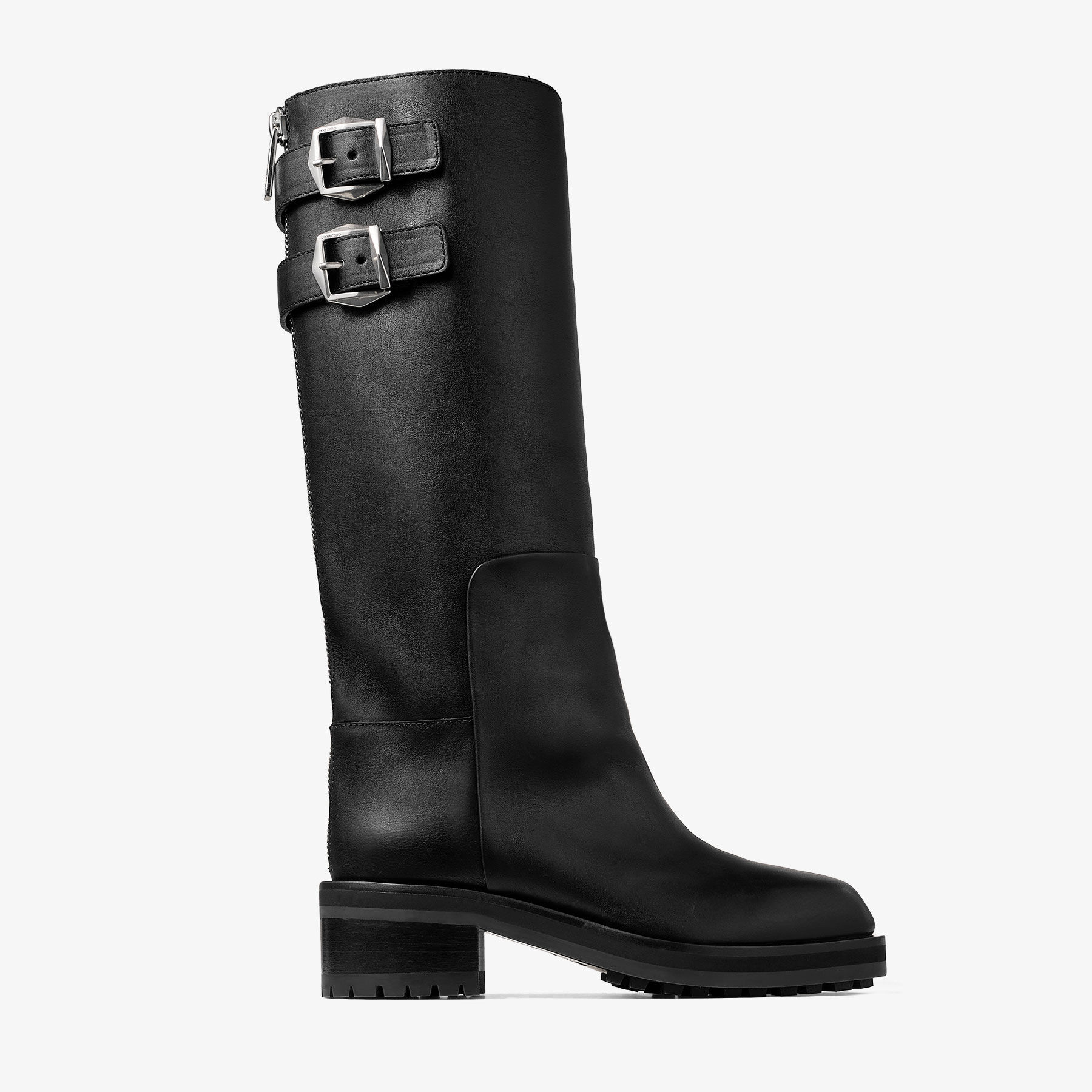 ALIZZE KB 85 | Black Smooth Leather Knee-High Boots | Autumn