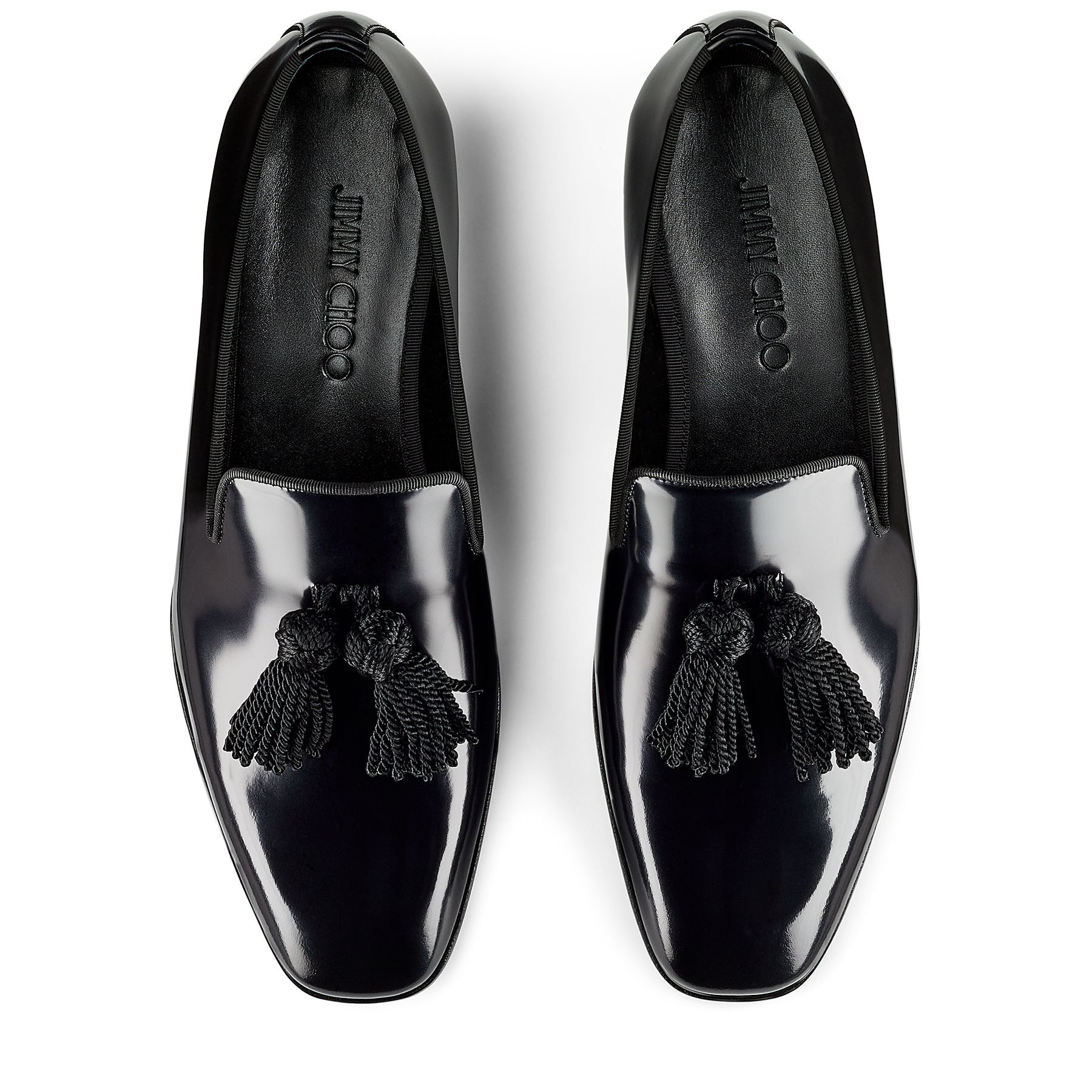 Black Soft Shiny Calf Leather Loafers