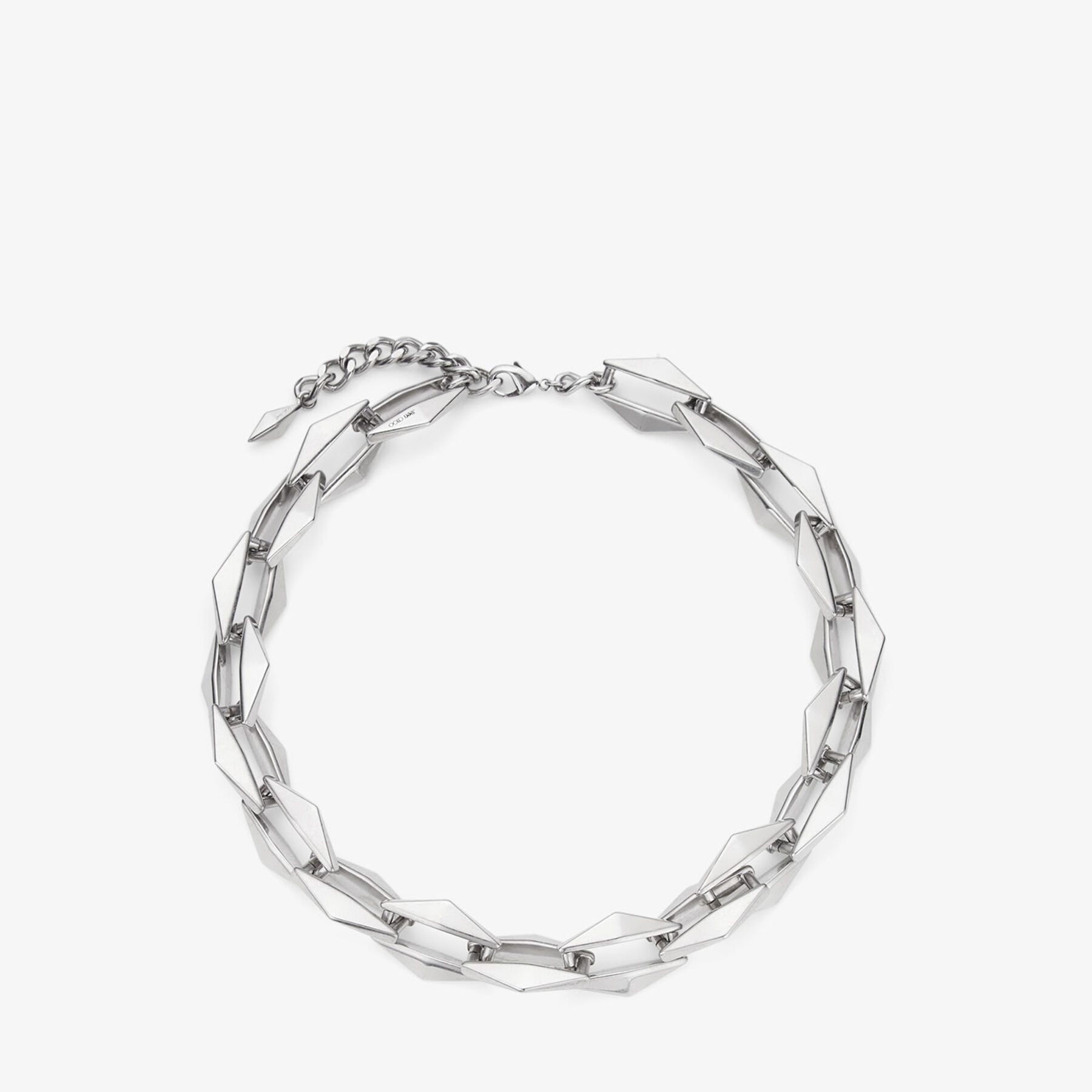 JIMMY CHOO 国内買付 Diamond チェーン Necklace Silver仕上げ DIAMONDCHNNECKLACECZI_AA0622_F
