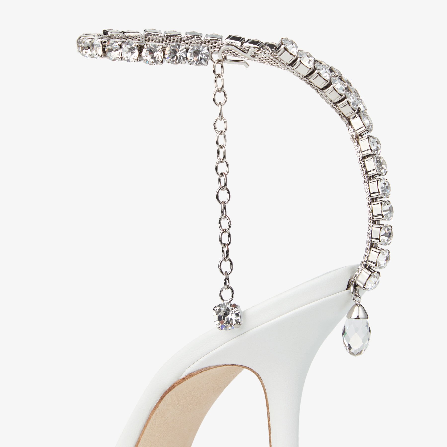 Saeda 100|Weiße Kristall-Pumps aus Mesh| JIMMY CHOO DE