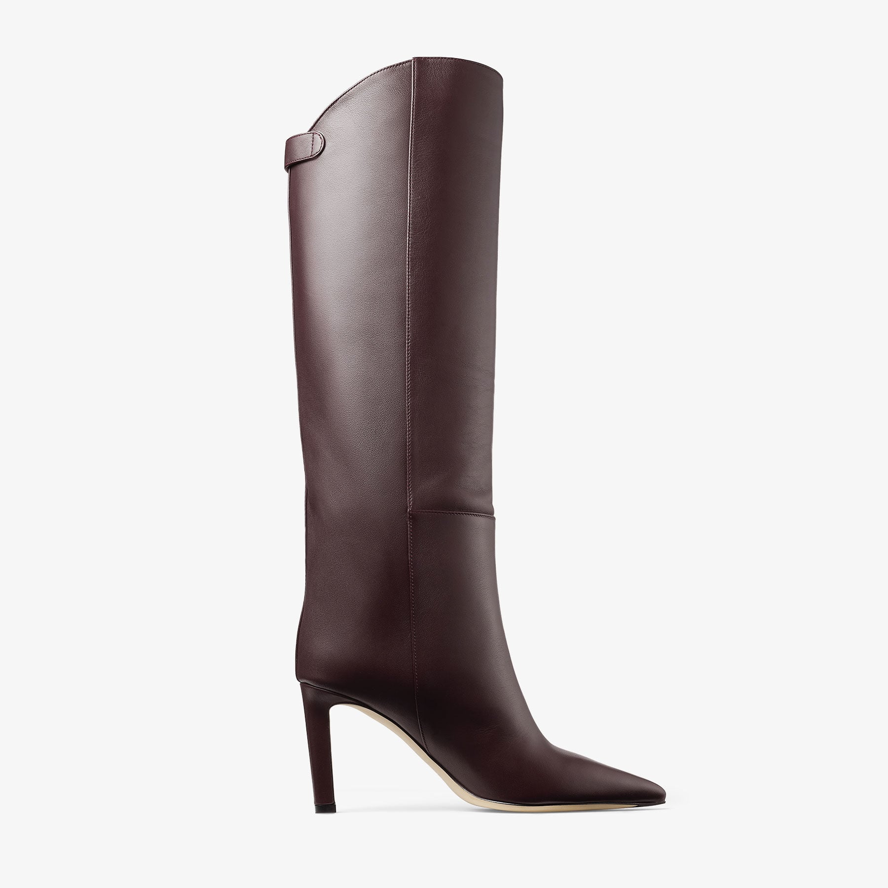 Alizze Knee Boot 85 | Deep Merlot Smooth Leather Knee High Boots
