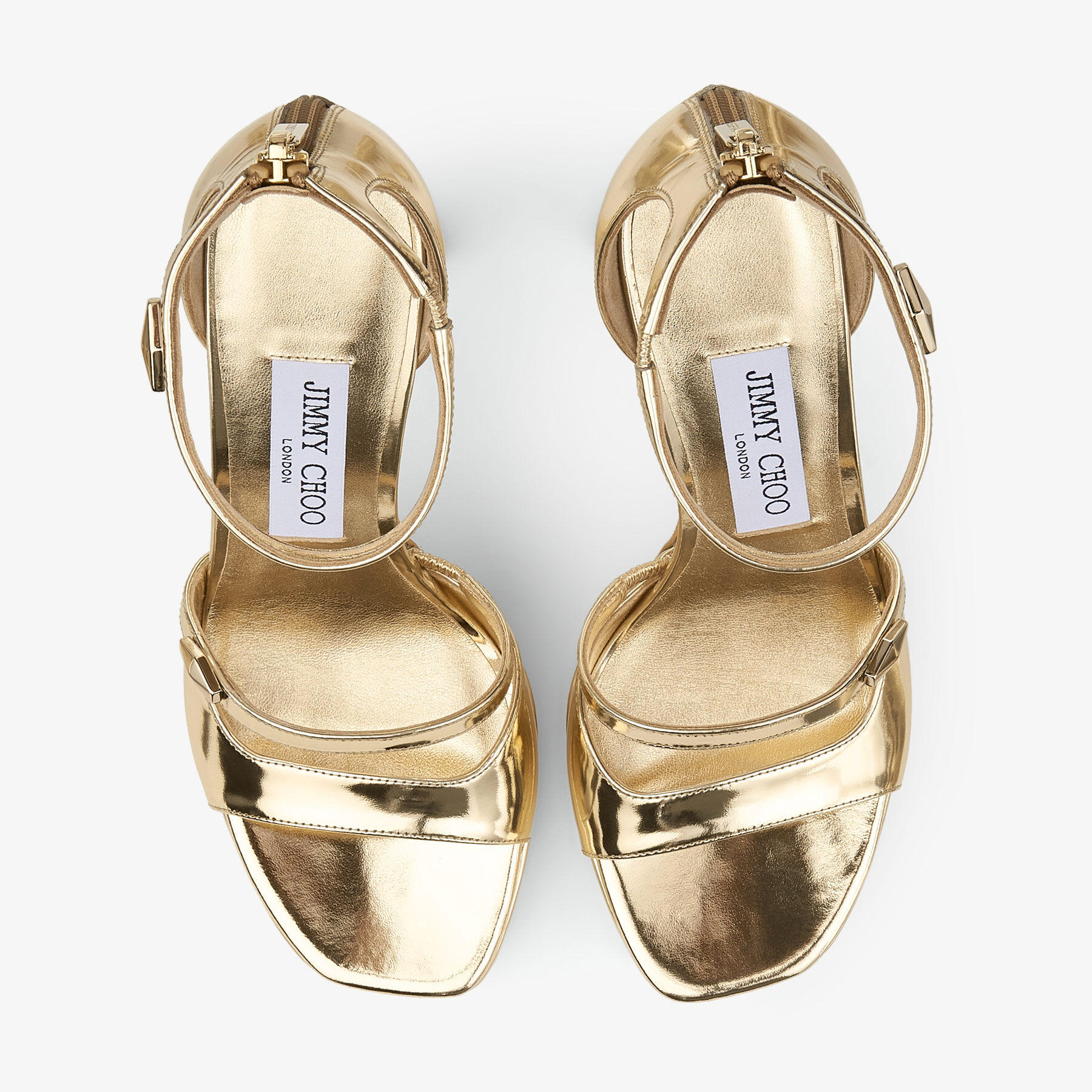 Claressa Platform 125 | Gold Liquid Metal Leather Platform