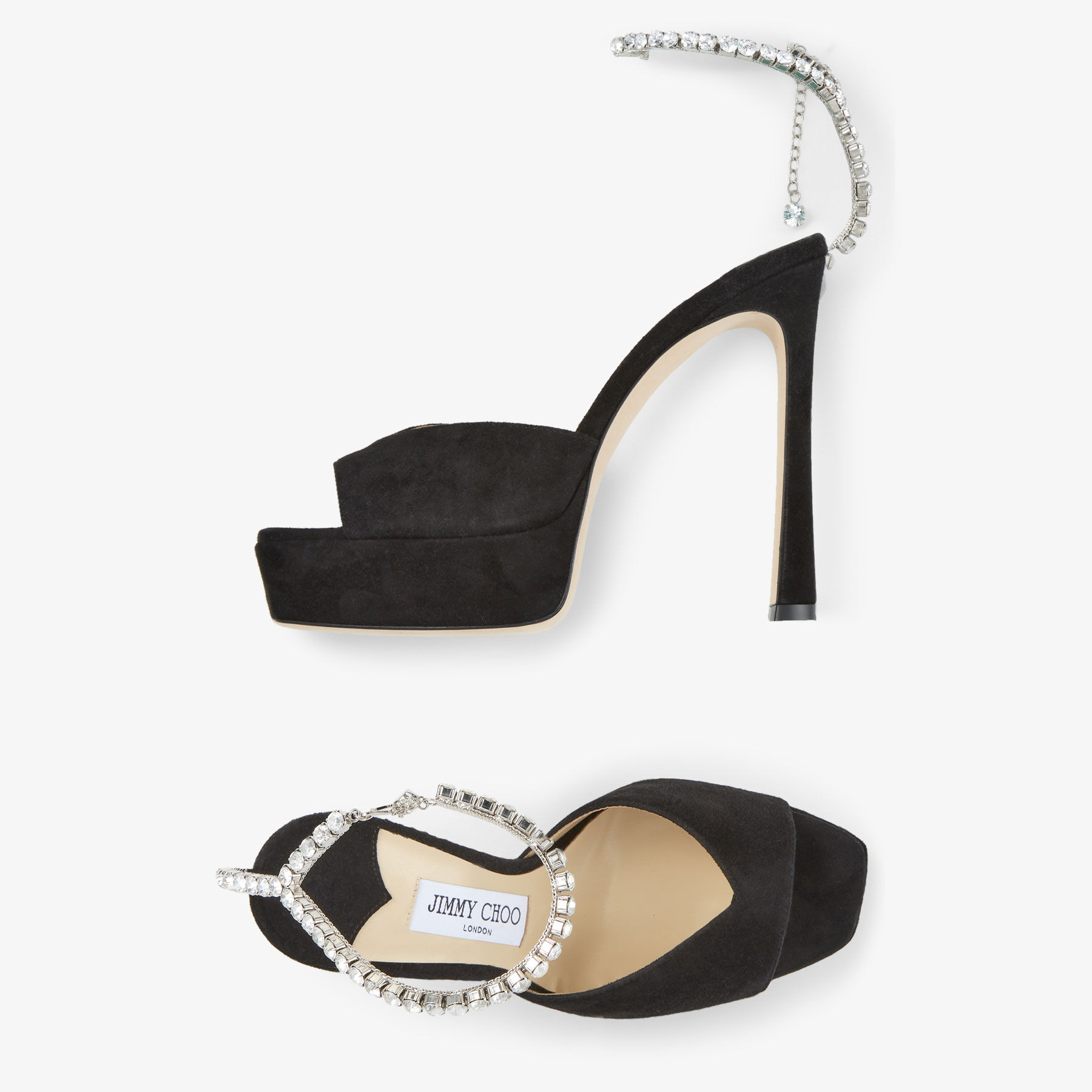 Saeda Sandal Platform 125 Black Suede Platform Sandals with