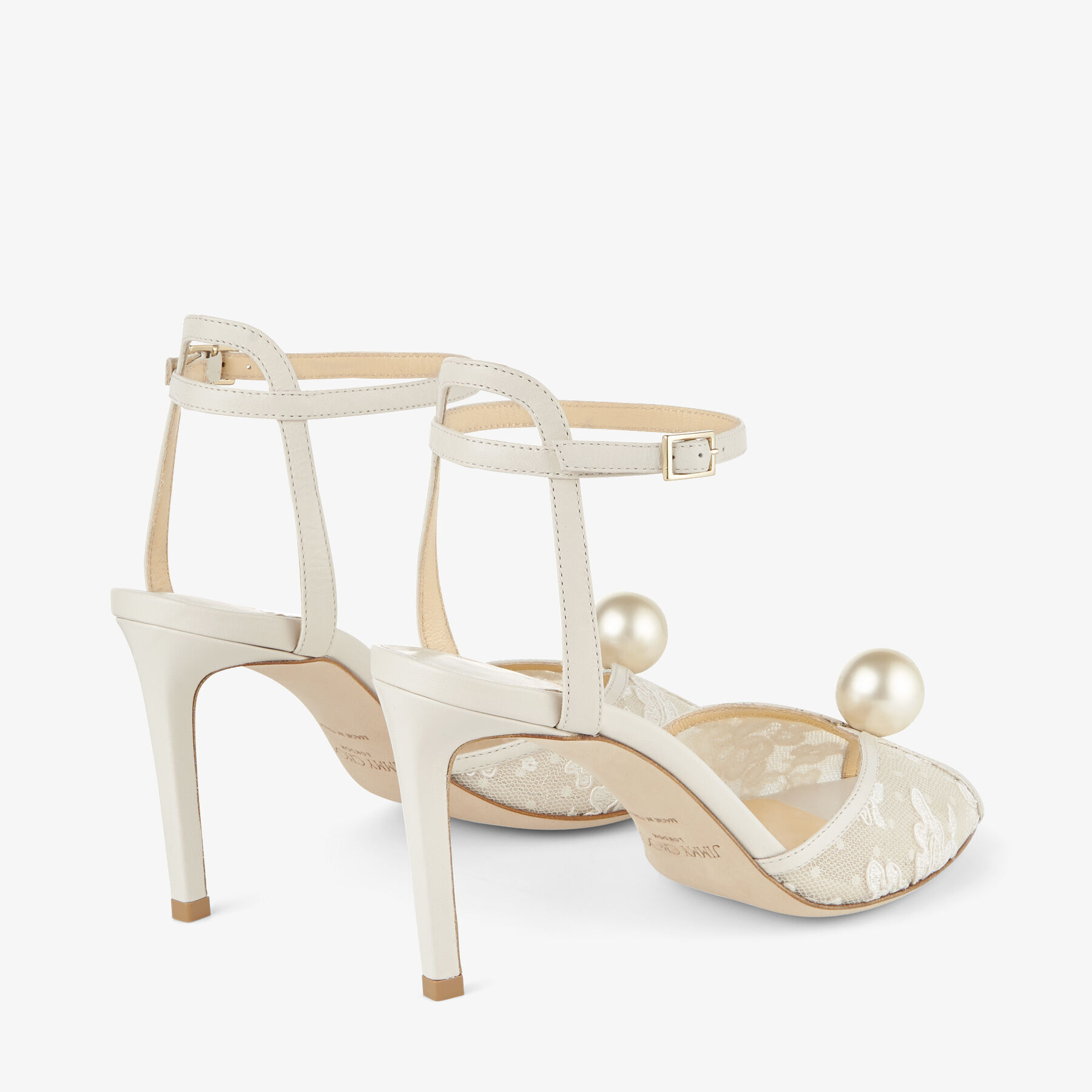 Ivory Floral Lace Sandals with Pearl Detail SACORA 85 Cruise 20 JIMMY CHOO