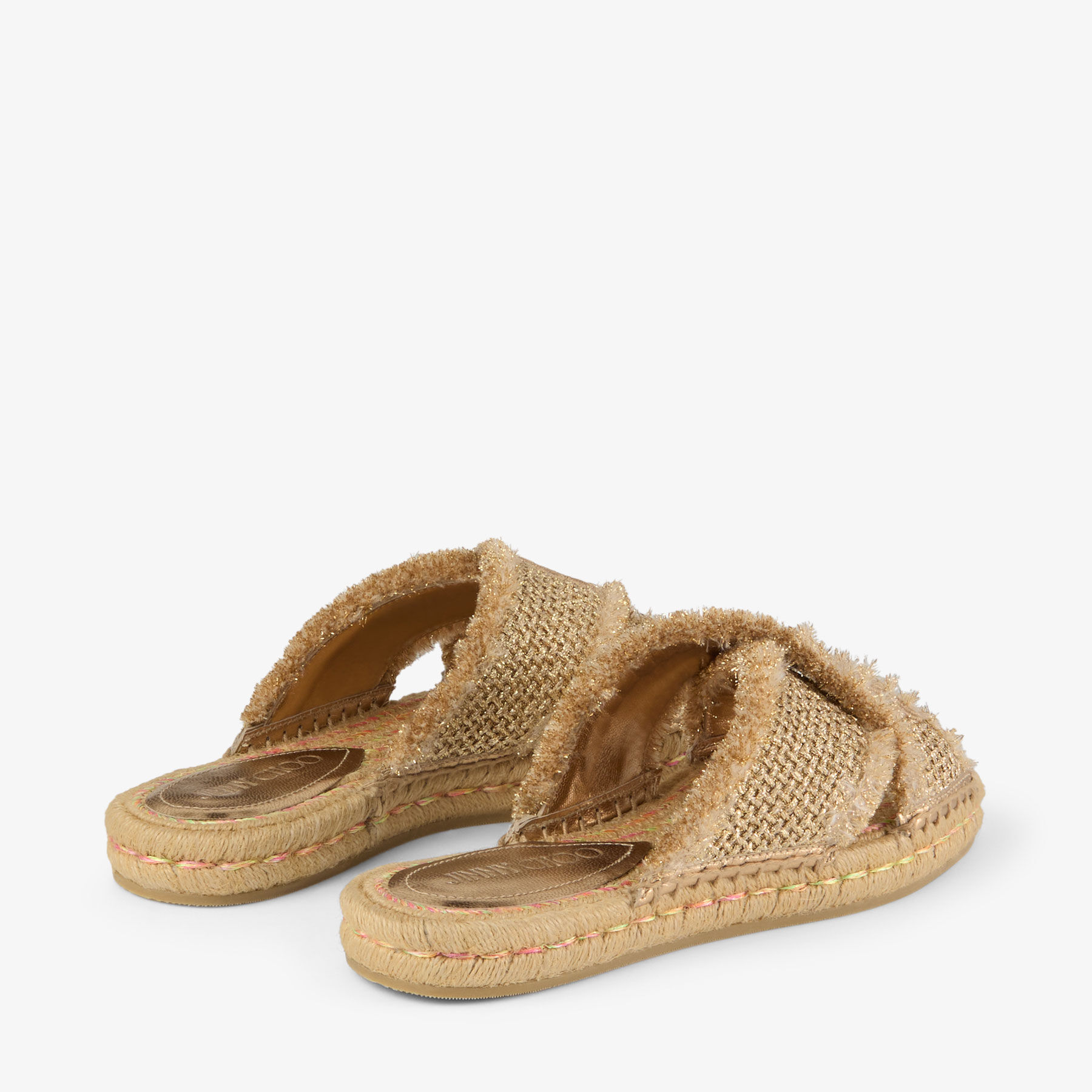 JIMMY CHOO Aciel Sandal Flat エクリュ ラフィア サンダル Aciel Sandal Flat | Ecru Striped Raffia Sandals | JIMMY CHOO
