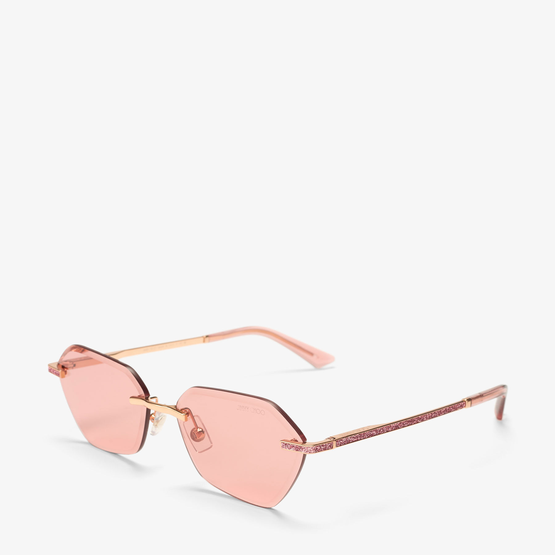 Abby | Pink Geometric Silhouette Sunglasses | JIMMY CHOO