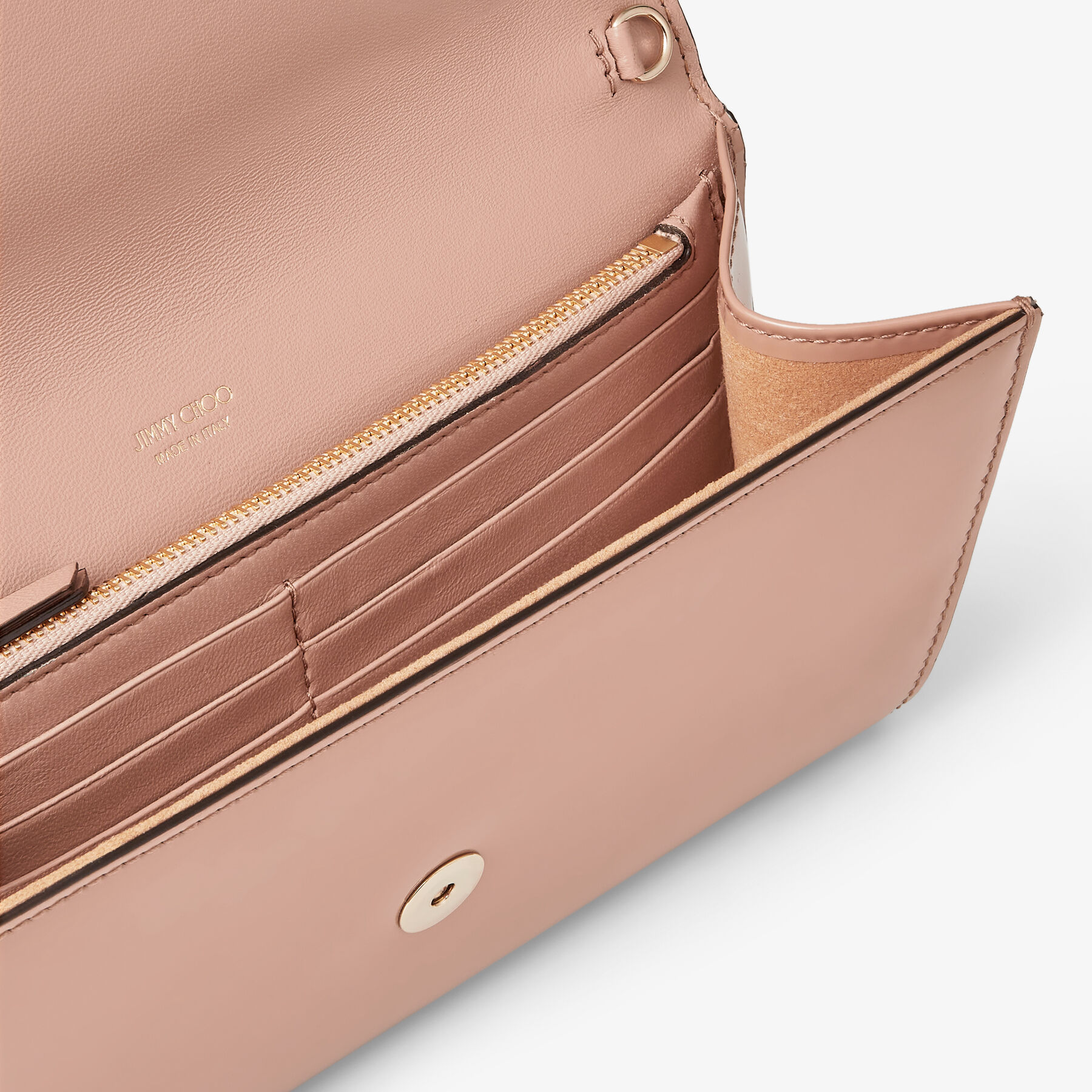 Emmie Ballet Pink Patent Clutch Bag JIMMY CHOO