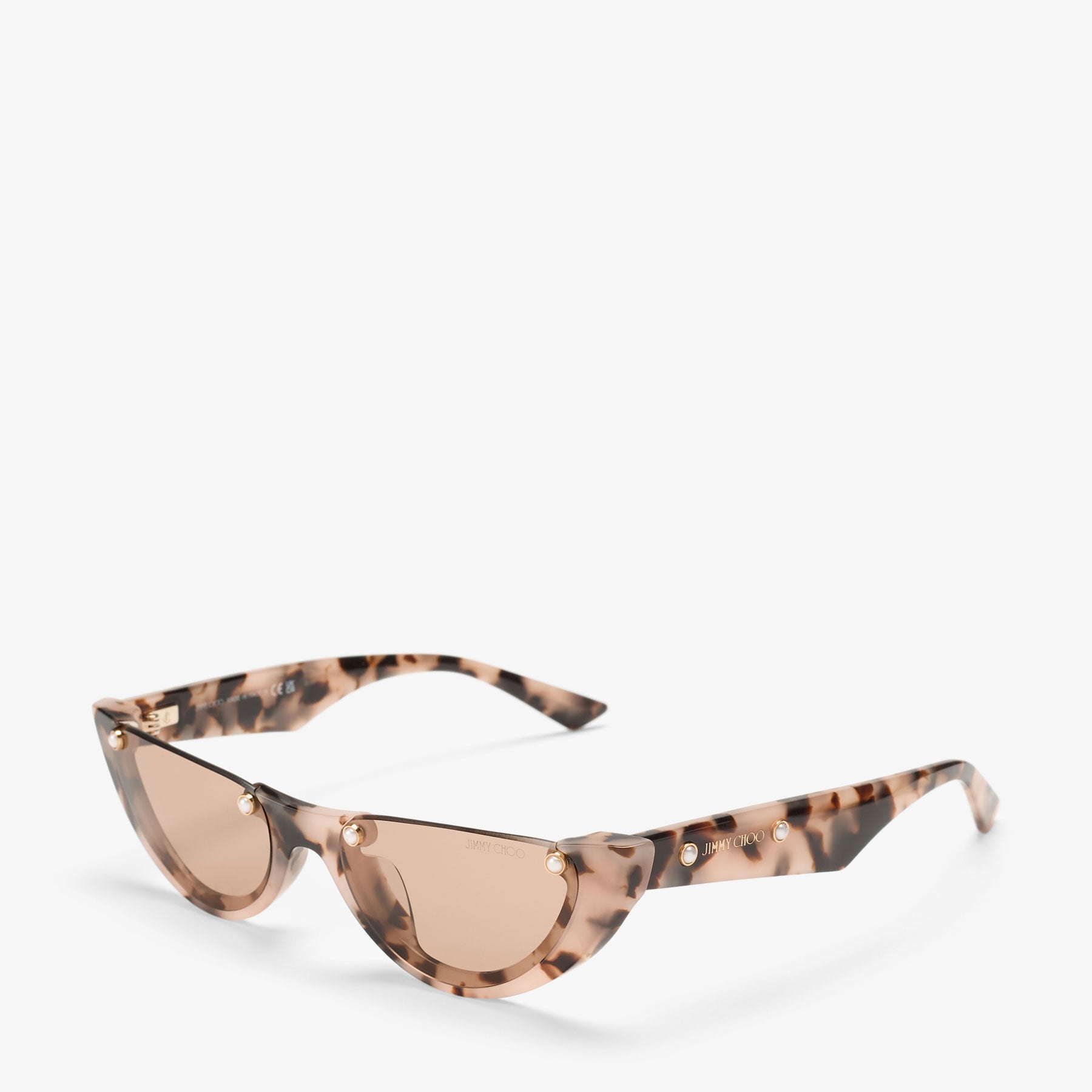 Jimmy Choo NWT Maci/s Crystal Beige Brown Sunglasses w/Snakeskin Print Case Jimmy Choo JC5048JU XL (55 - 15) with Brown lenses and Brown  main image 4
