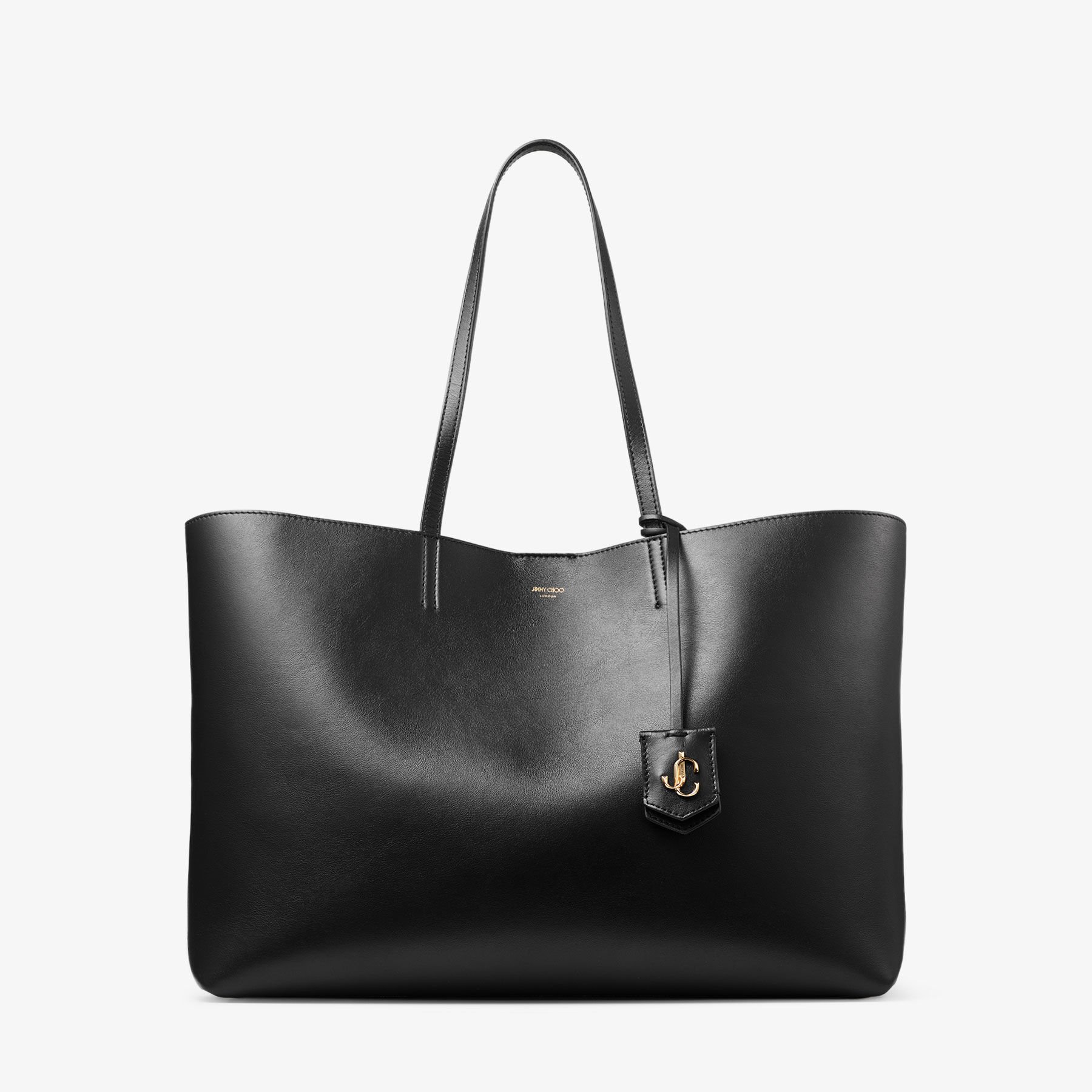 Nine2Five East-West | Black Smooth Calf Leather Tote Handbag
