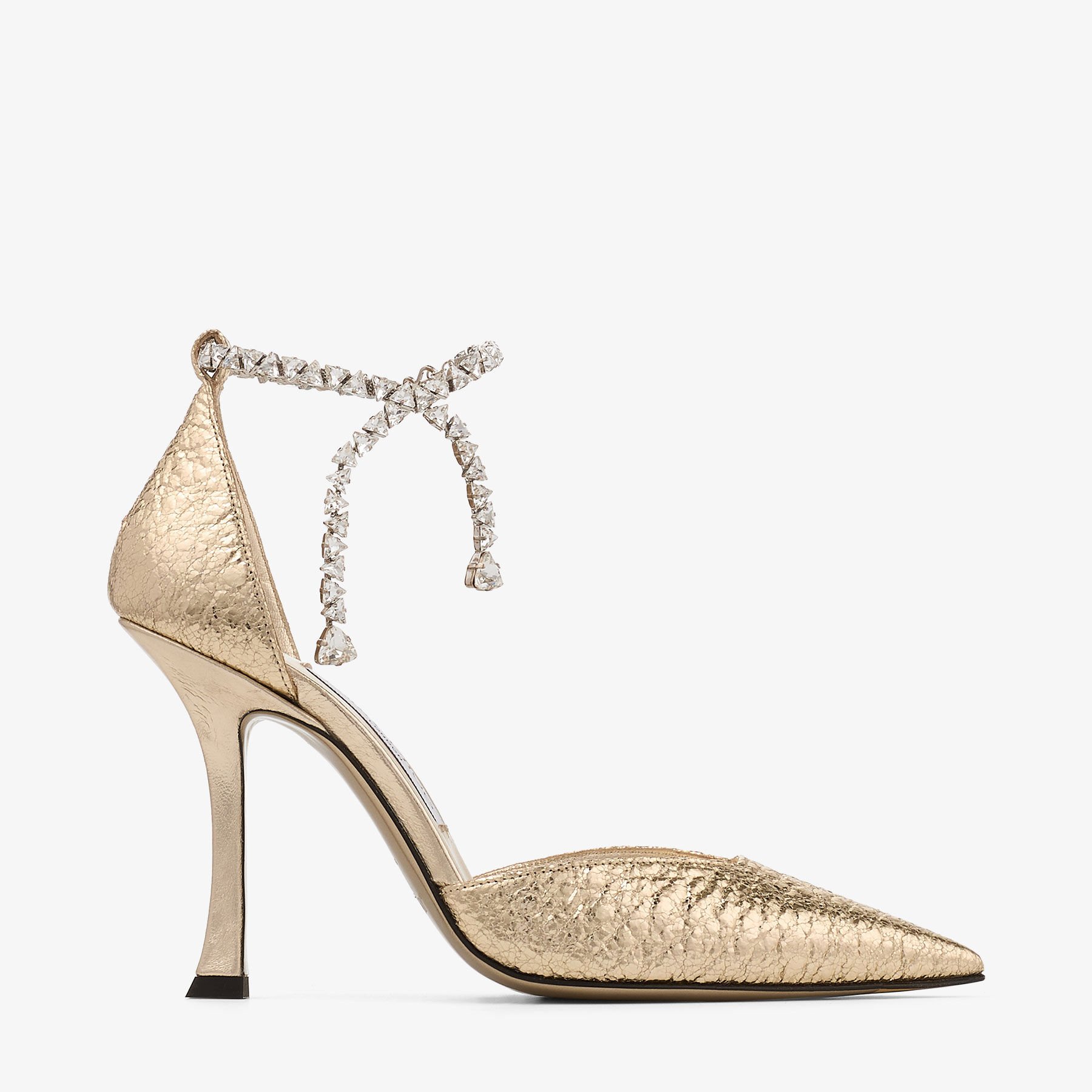 Stevie 100 | Pumps in Gold mit zerknittertem Metallic-Effekt | JIMMY CHOO