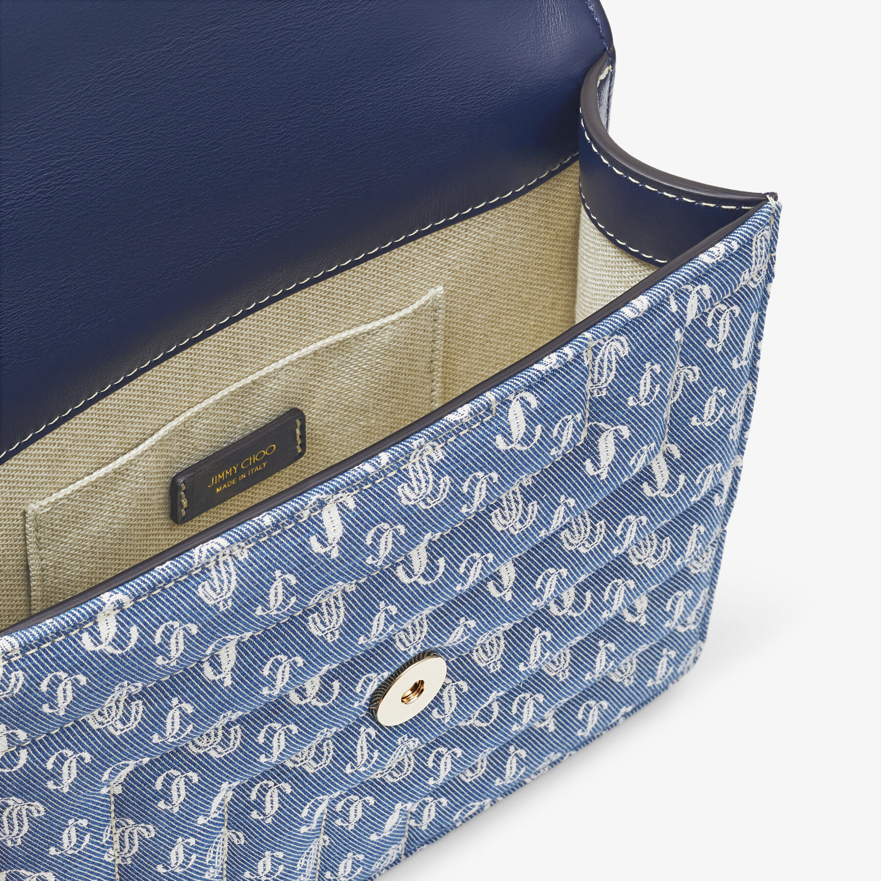 AVENUE SHOULDER Denim Quilted JC Monogram Shoulder Bag Spring