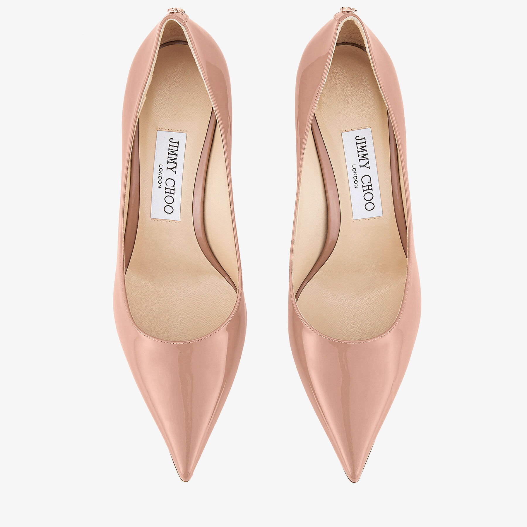 シューズ・サンダルその他 JIMMY CHOO Woman Shoes Pink LOVE65PWJ BALLETPINK Ballet-Pink Patent-Leather Pumps with JC Emblem | LOVE 65