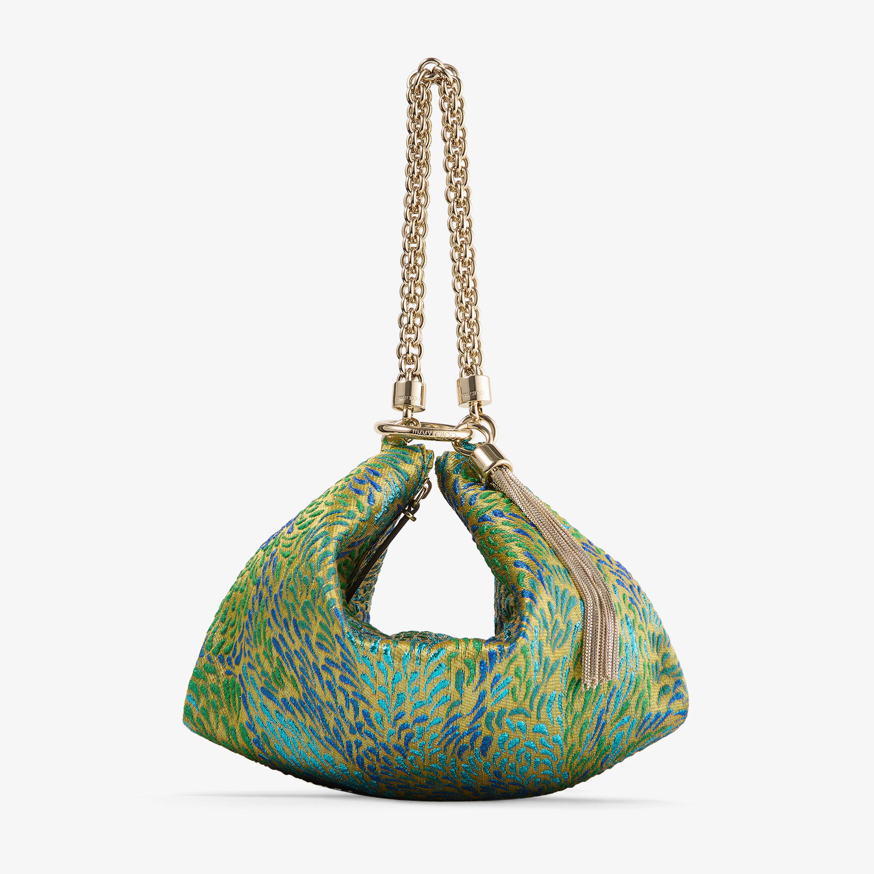 Callie | Green Mix Brocade Fabric Clutch Bag | JIMMY CHOO