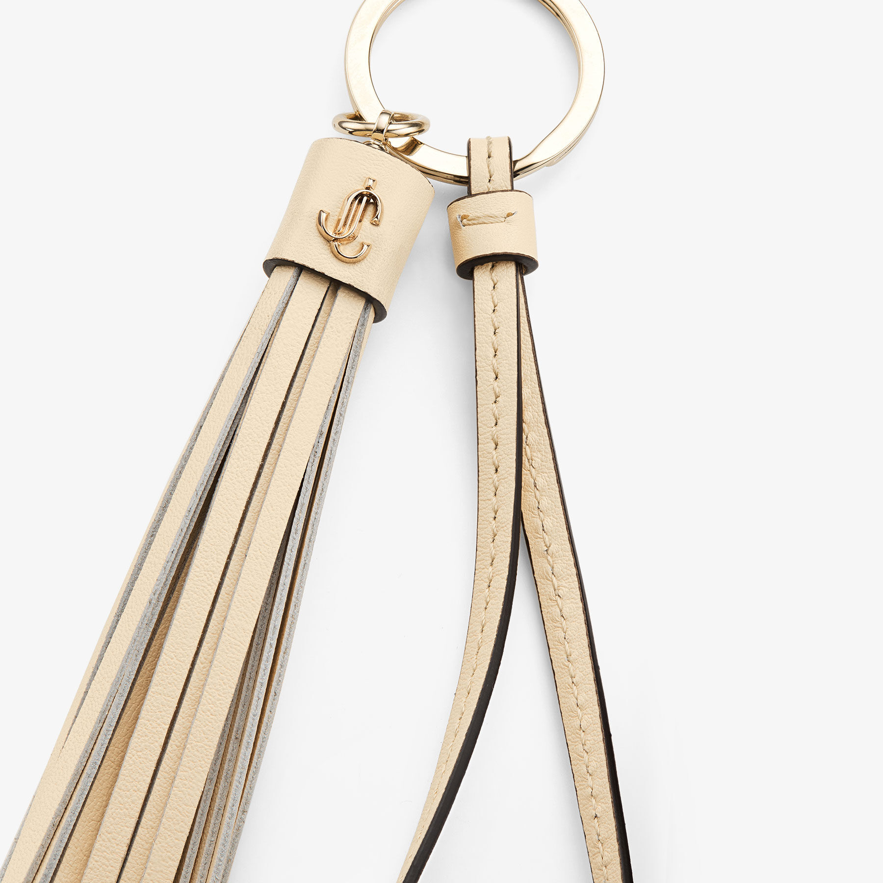 Tassle Keyring Charm | Buttermilk Calf Leather Tassel Bag