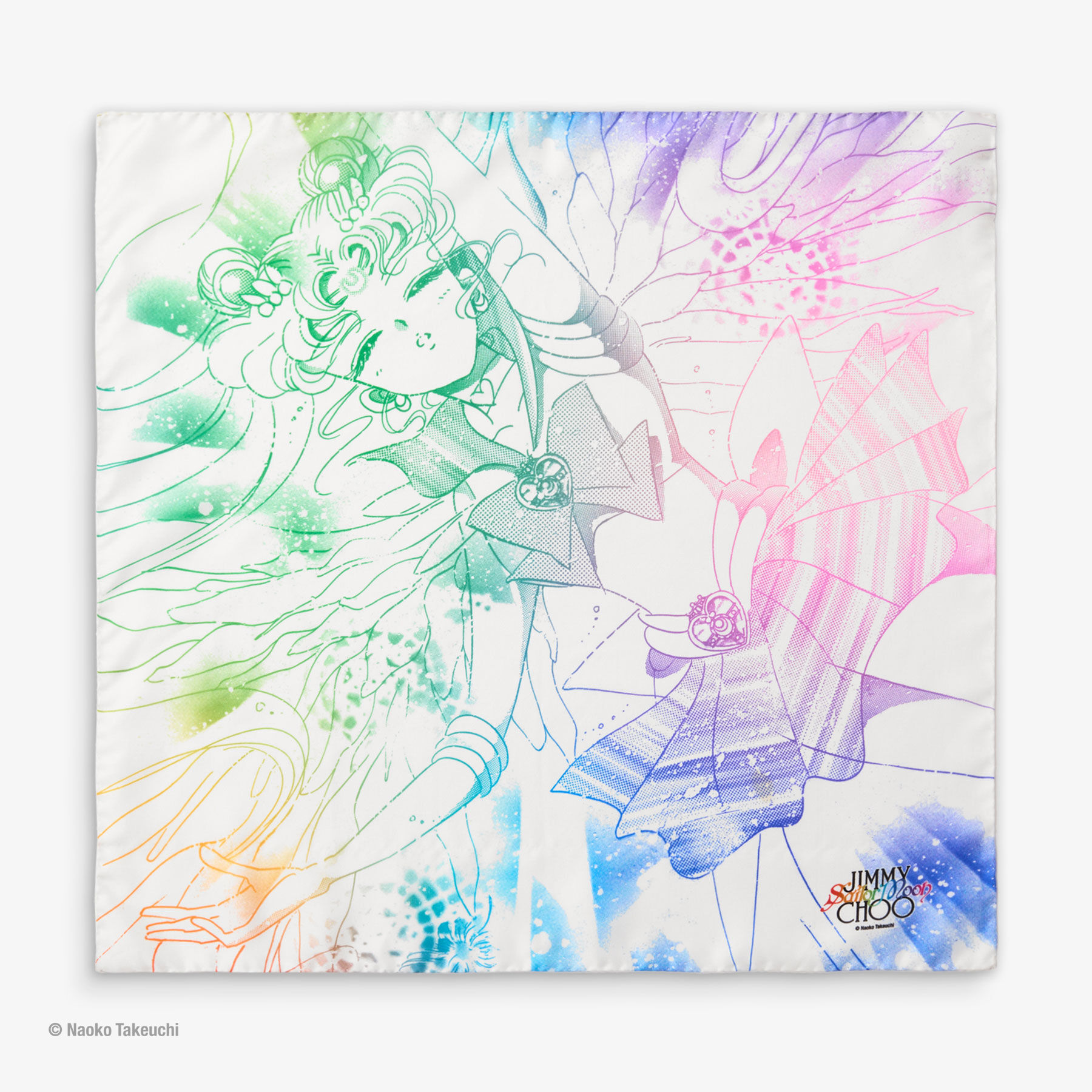 Super Sailor Moon Foulard|Multicolour Silk Scarf| JIMMY CHOO