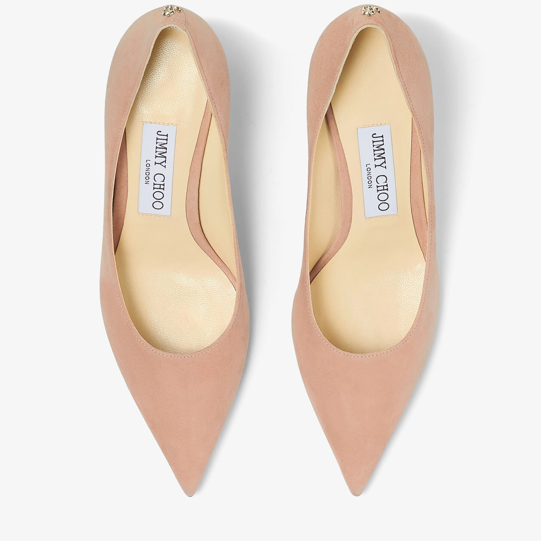 パンプス Jimmy Choo FW25 'Love' pumps (LOVE65BWJ BALLETPINK) Ballet Pink Suede Pointed Pumps with JC Emblem | LOVE 65
