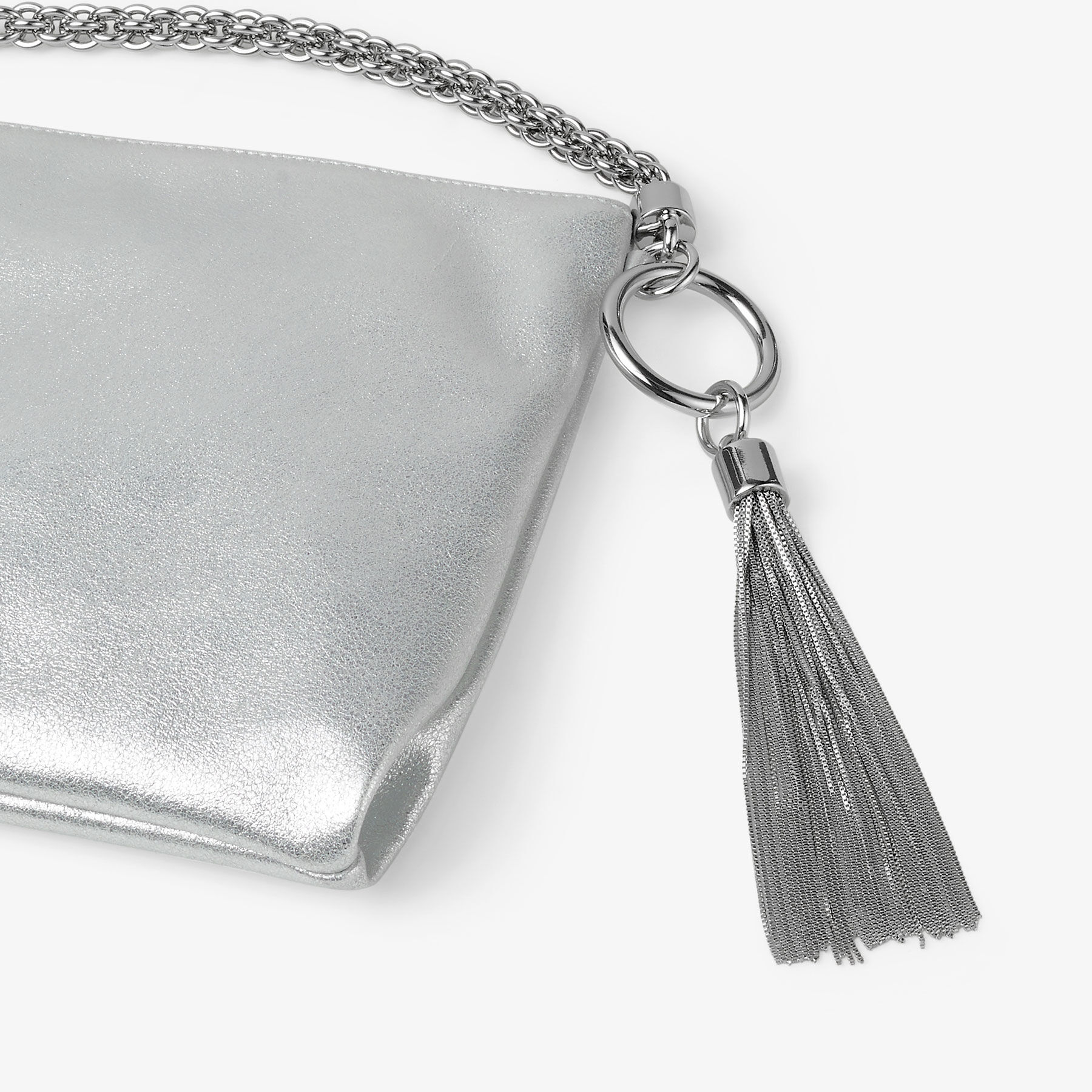 Jimmy choo silver clutch bag top
