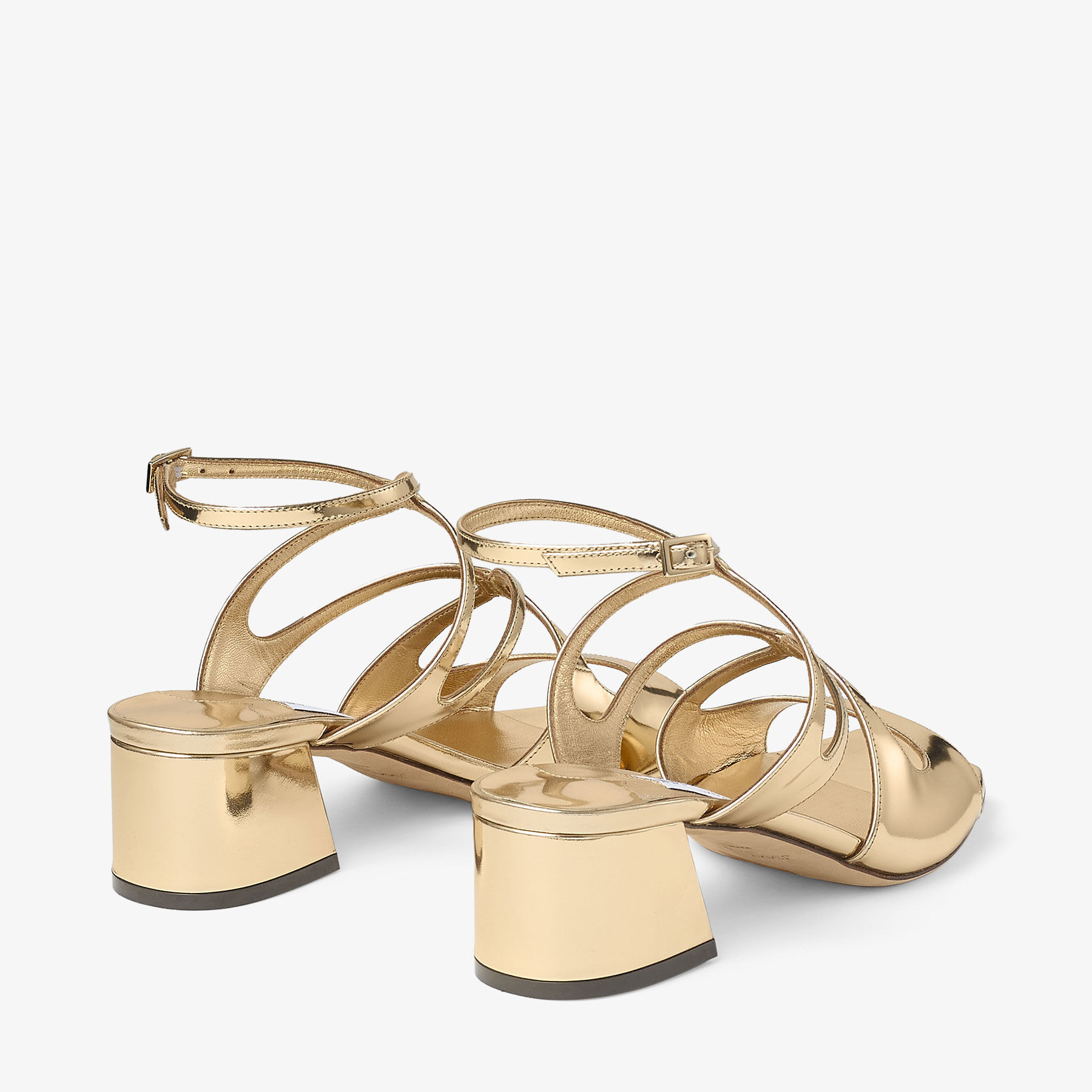 【JIMMY CHOO】Azilia 45 リザード風レザー サンダル JIMMY CHOO Azila 45 メタリックレザー サンダル | NET-A-PORTER