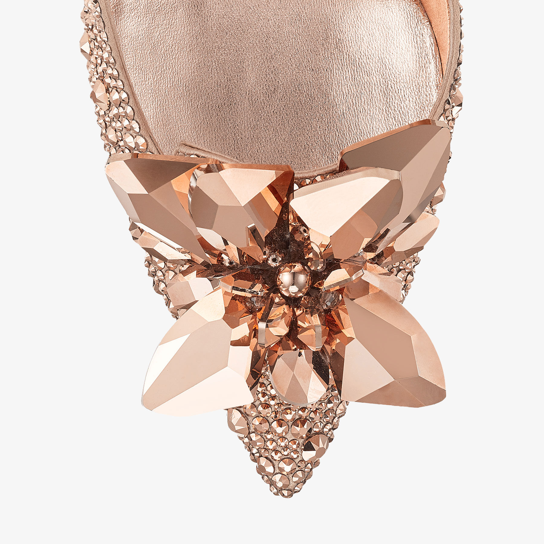 Rose Gold Crystal Covered Pointy Toe Pumps ARI Pre Fall 18 JIMMY CHOO