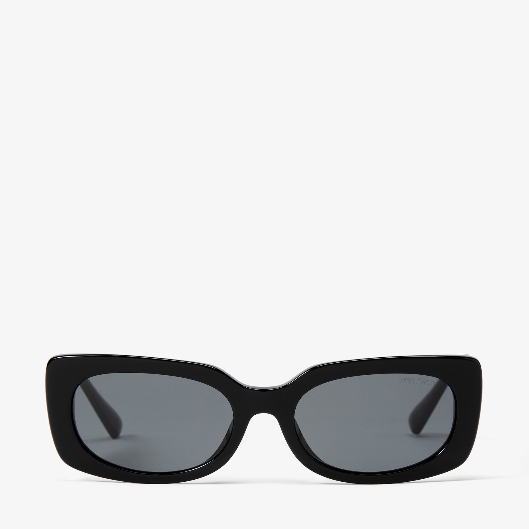 Emeline | Black Rectangle Frame Sunglasses | Jimmy Choo