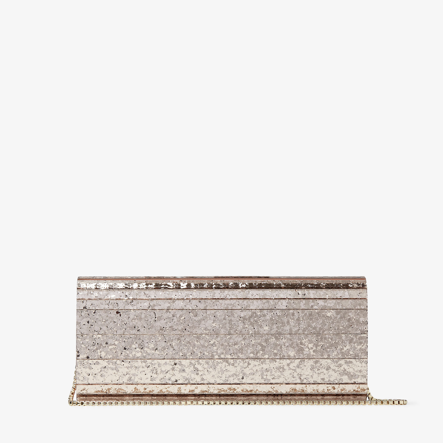 Abend Clutch aus ballettrosanem Glitzergewebe Sweetie Cruise 2018 JIMMY CHOO