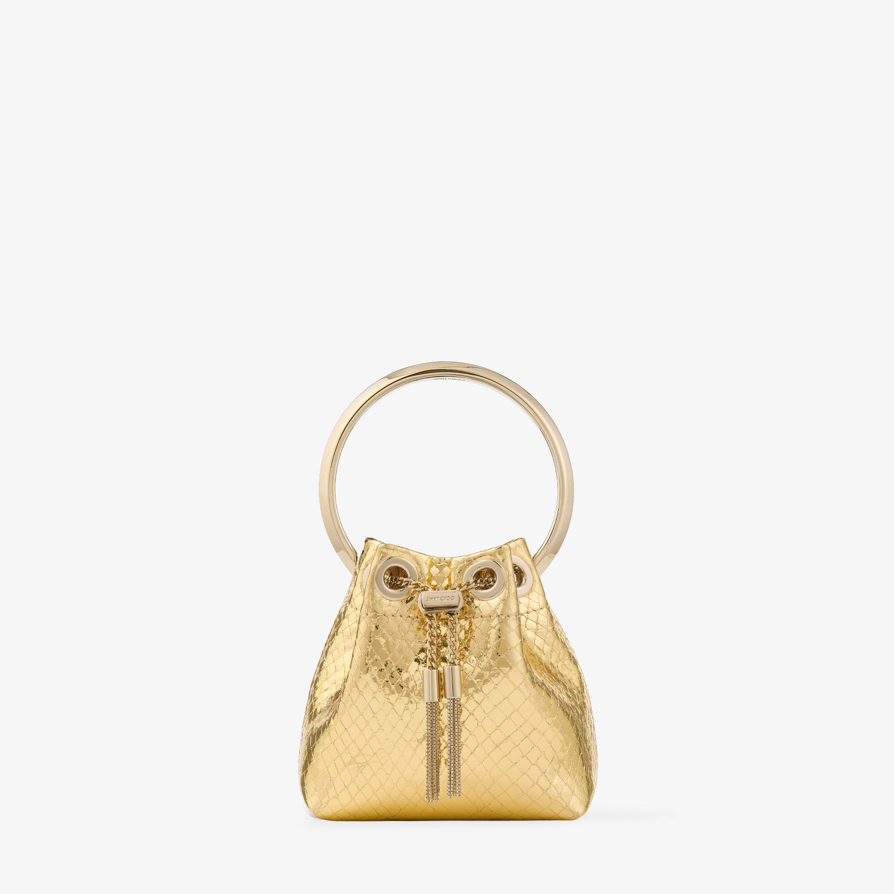Micro Bon Bon | Gold Leather Bag | JIMMY CHOO