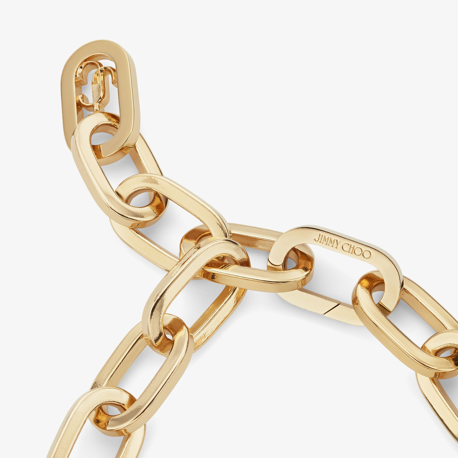 Gold-Finish Metal JC Chain Necklace - Jimmy Choo