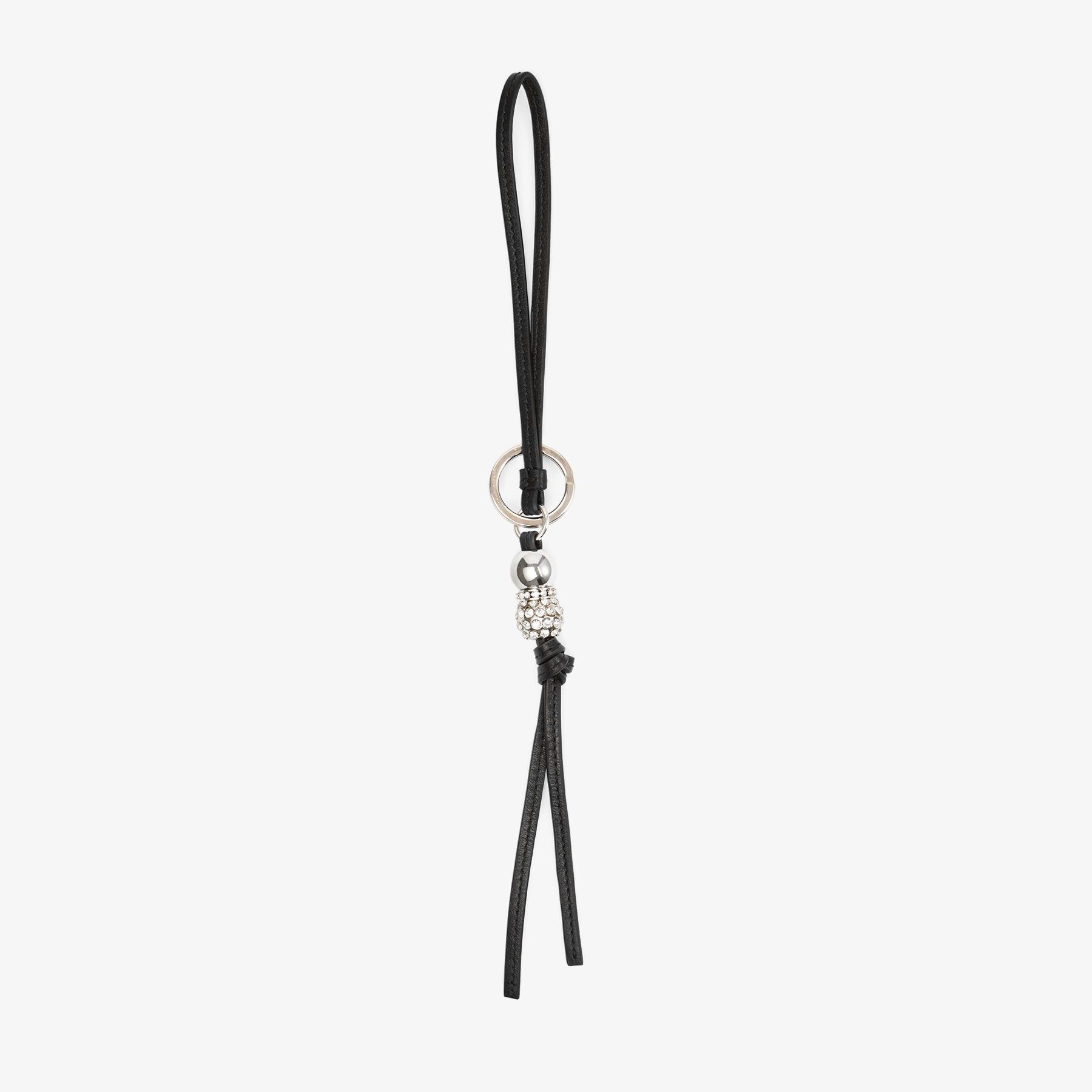 Spheres Charm | Black Leather Bag Charm | JIMMY CHOO