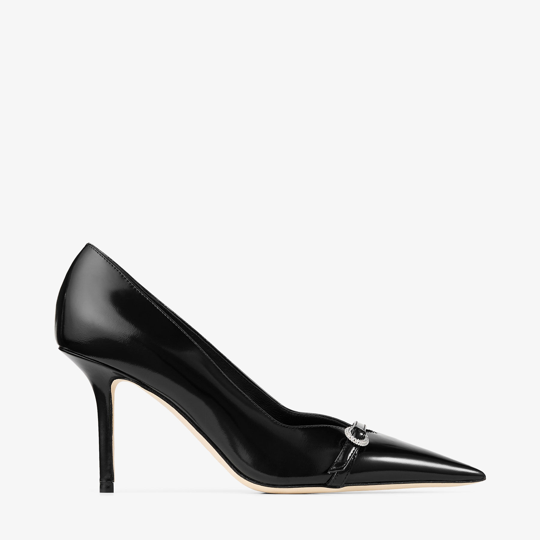 Keari 85 | Black Soft Spazzolato Leather Pumps | JIMMY CHOO