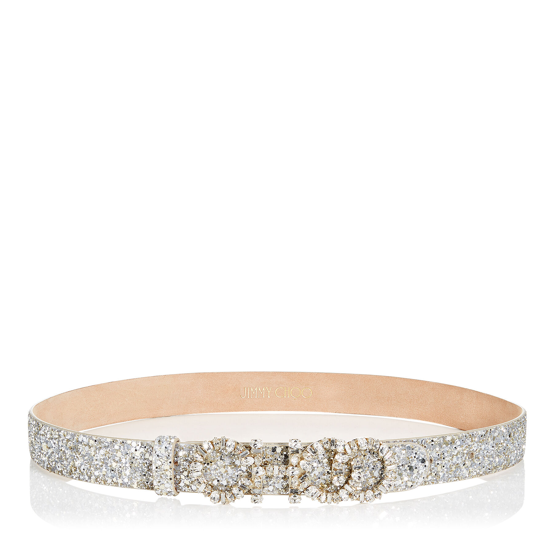 Champagne Coarse Glitter Fabric Belt 