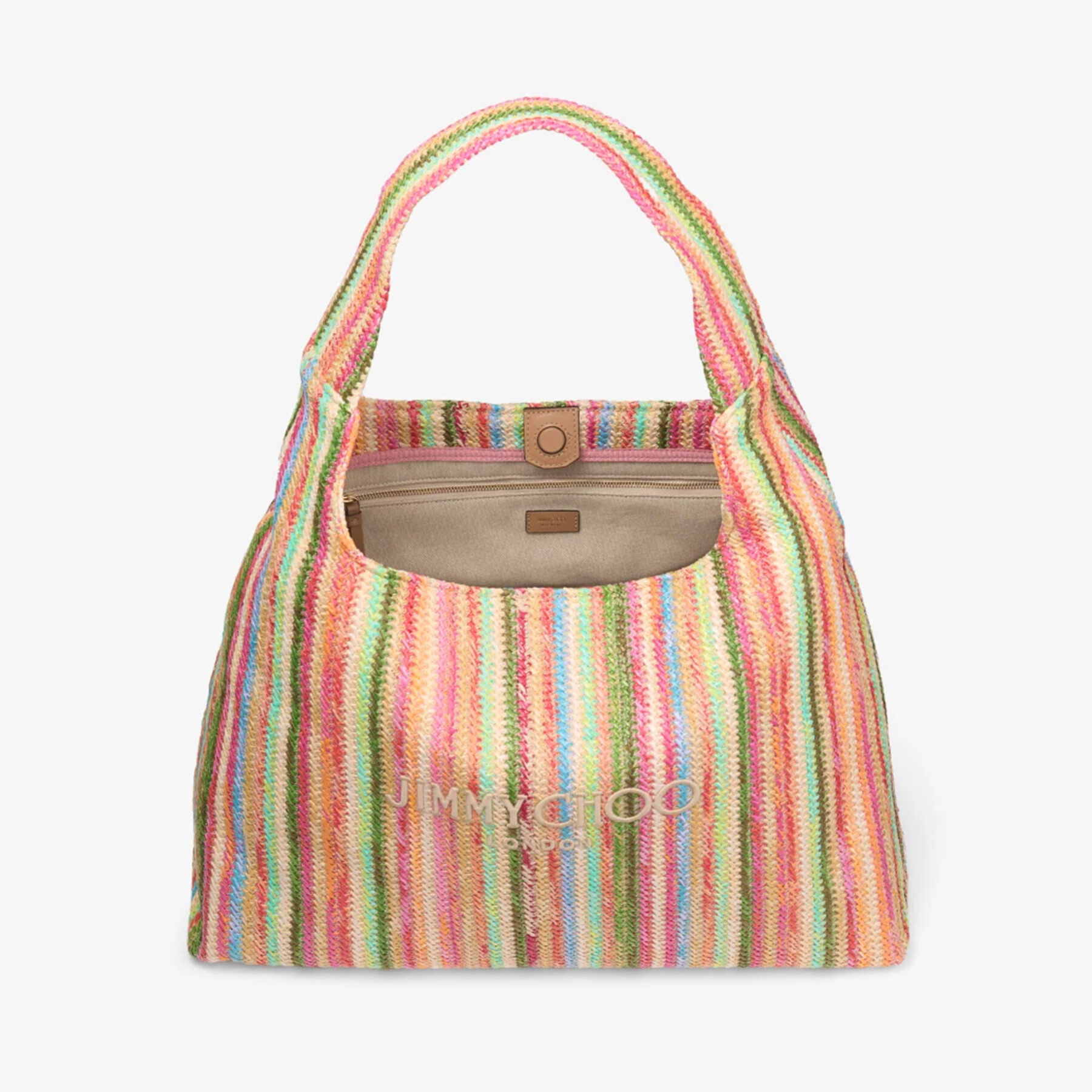 JIMMY CHOO Beach Diamond Hobo L ラフィア Beach Diamond Hobo L | Natural Raffia Shoulder Bag | JIMMY CHOO