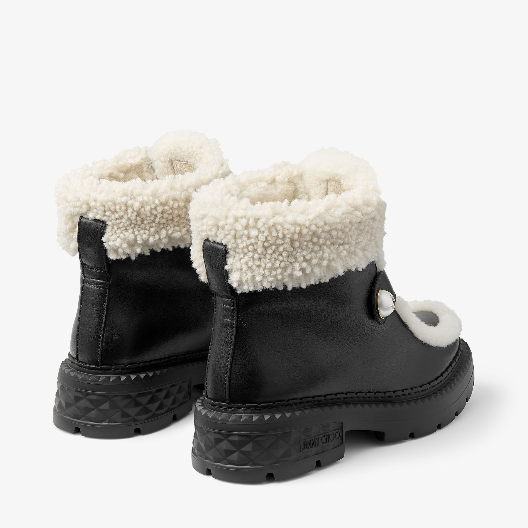Black shearling boot shop