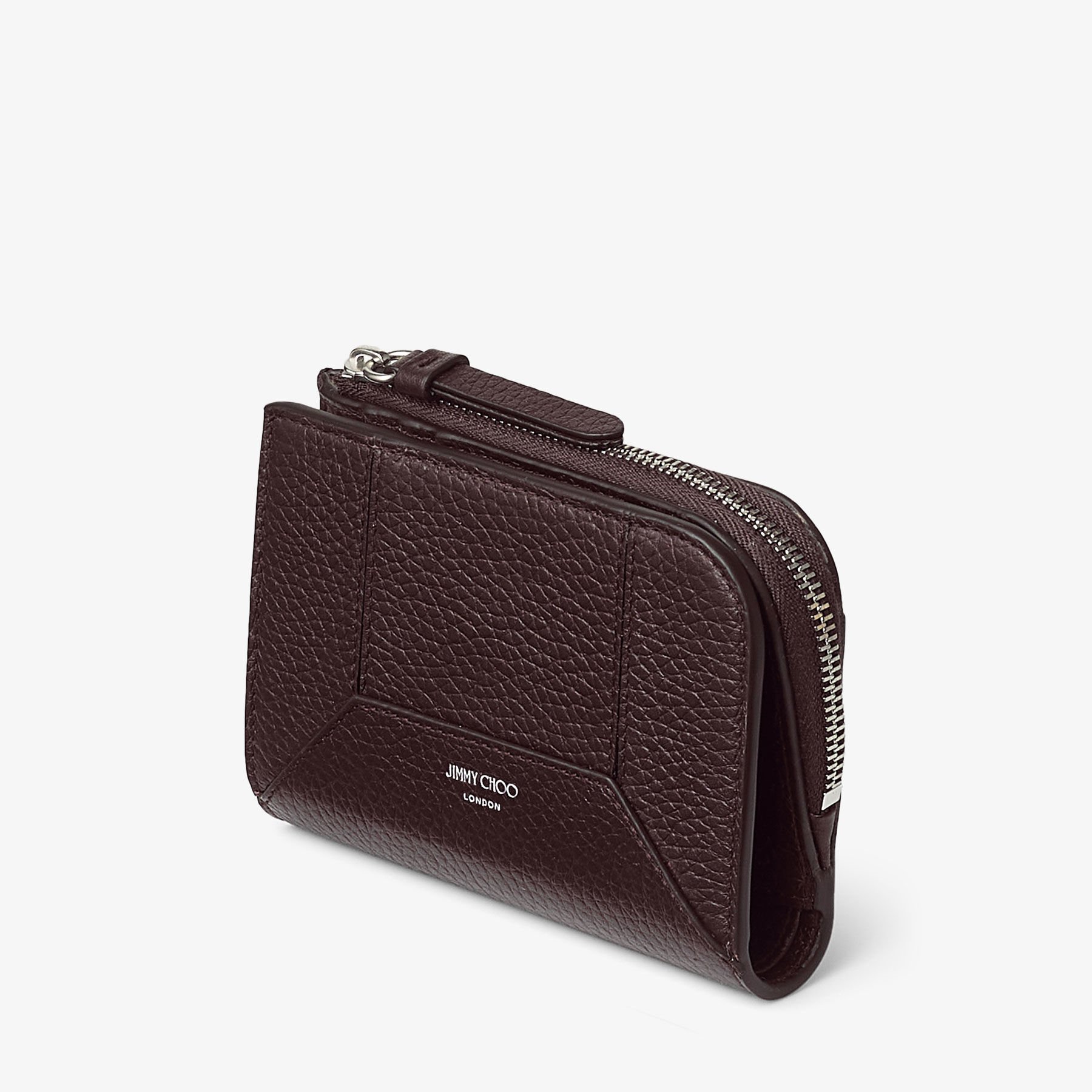 DM Compact Zip Wallet | Deep Merlot Soft Grainy Calf Leather