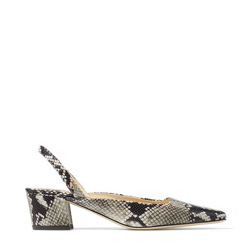Roccia Snake Printed Leather Slingback Pumps Gini 45 Spring Summer 21 Jimmy Choo