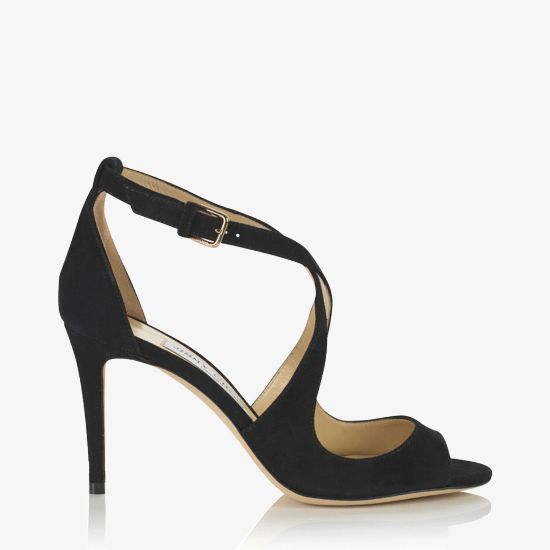 VIP★Jimmy Choo EMILY 85 スエード アンクル サンダル BLACK Emily 85 |Black Suede Sandals | JIMMY CHOO
