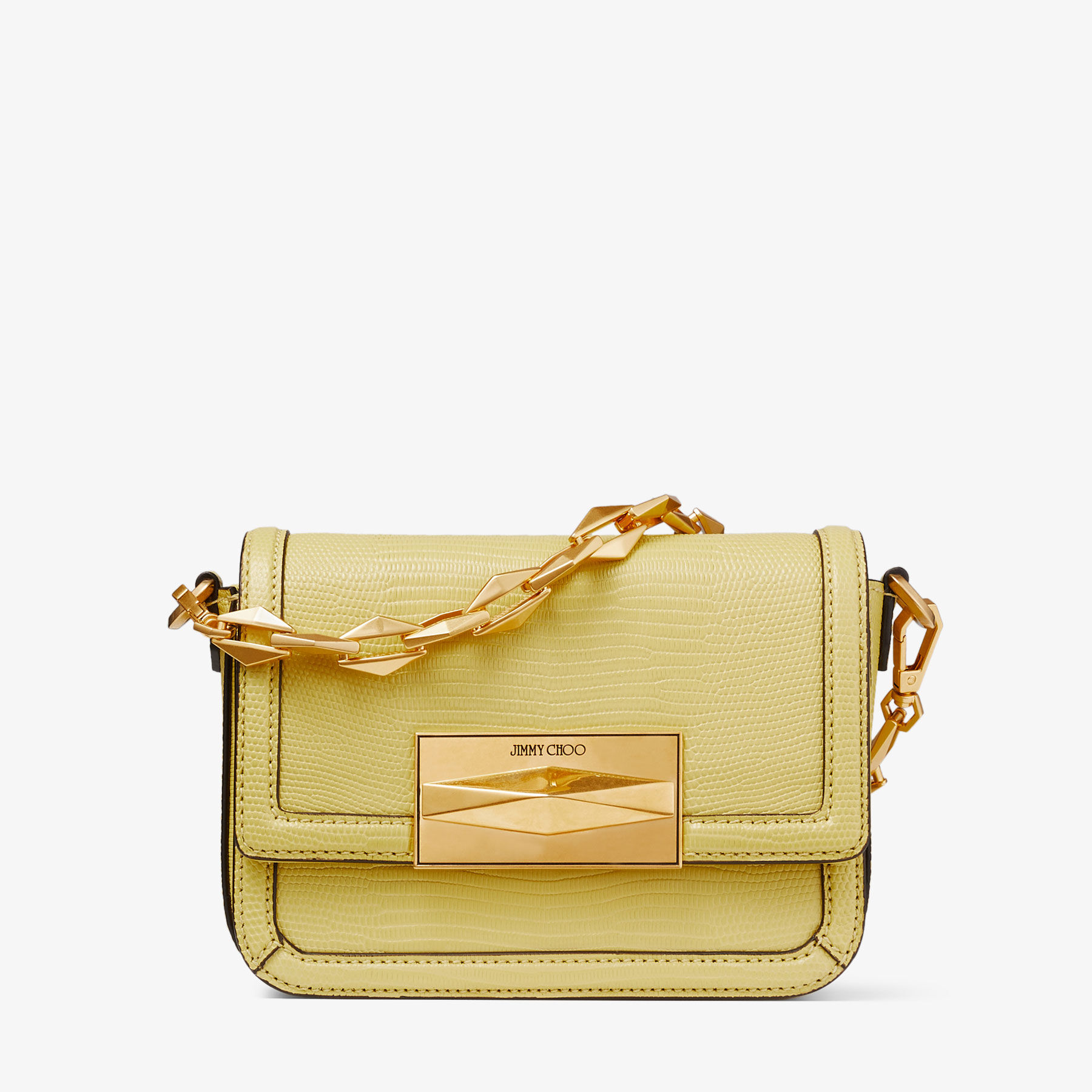 Diamond Crossbody Yellow Lizard Print Crossbody JIMMY CHOO
