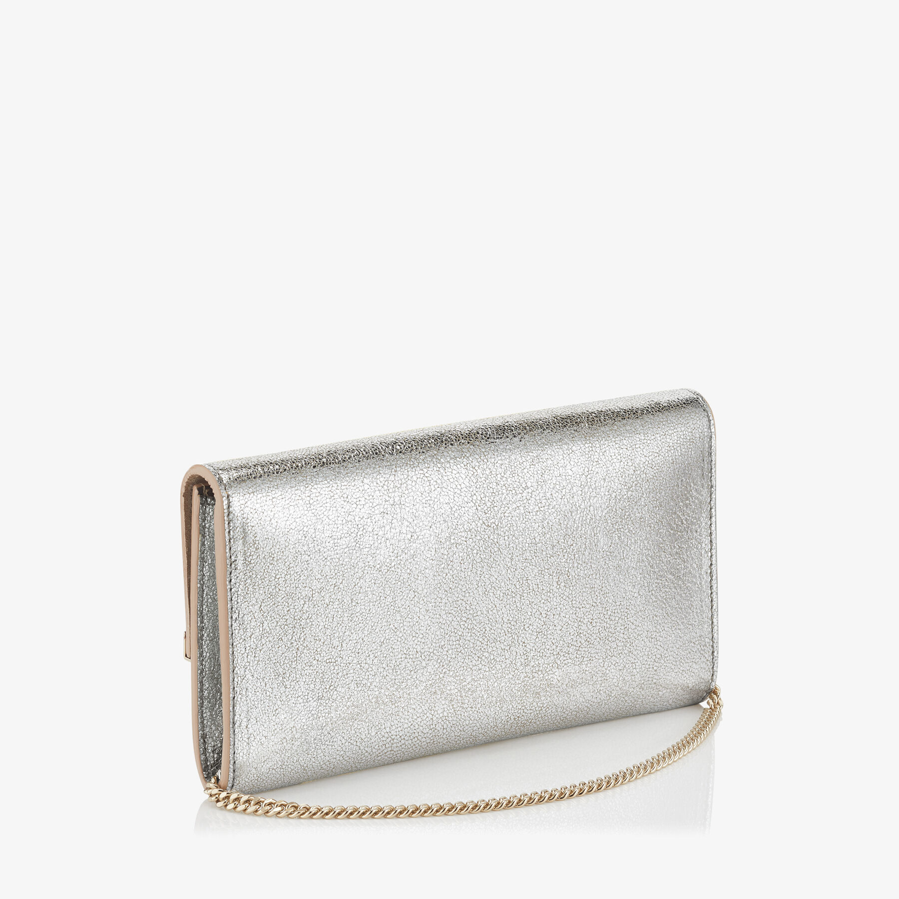 Champagne Glitter Leather Clutch Bag Emmie Pre Fall 18 JIMMY CHOO