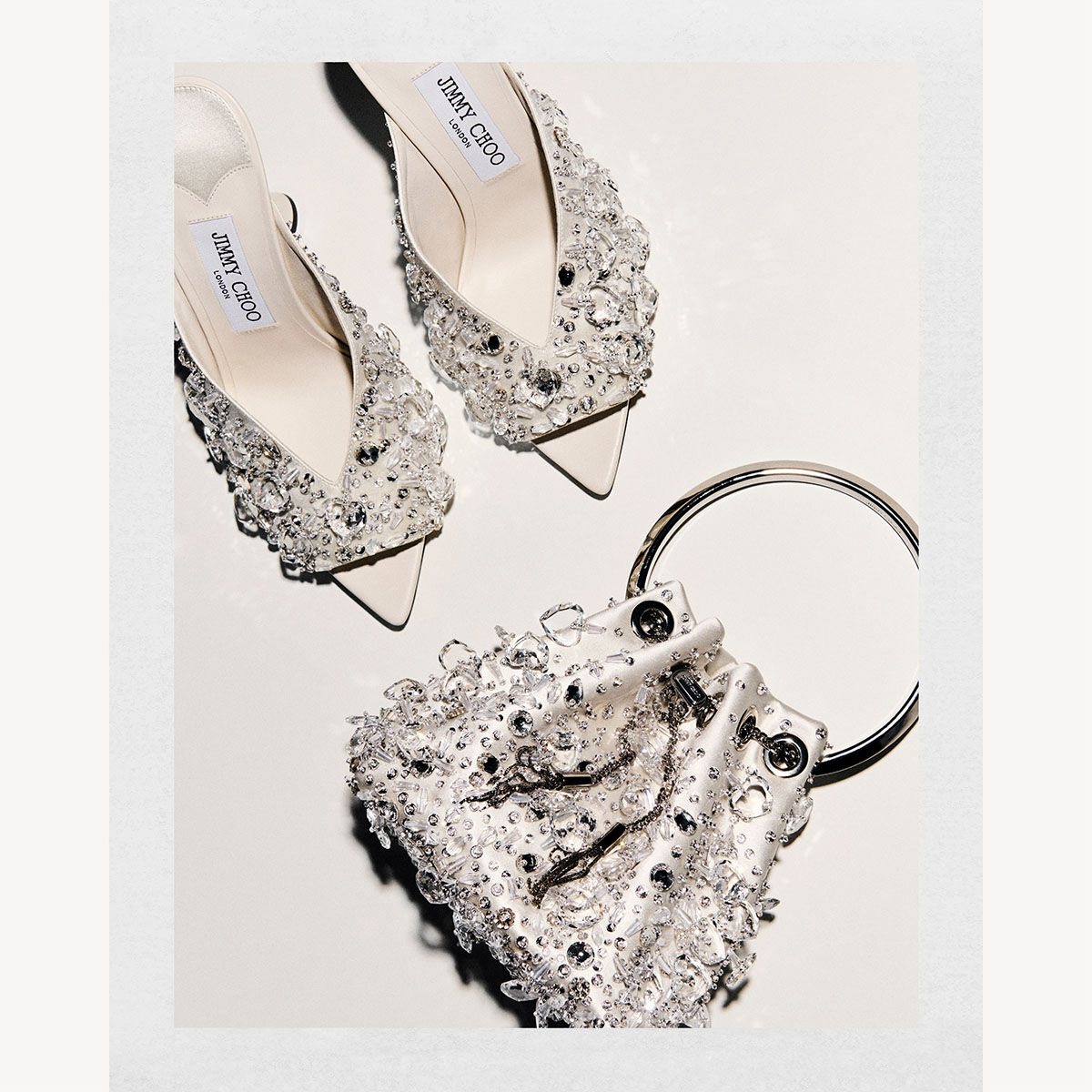 くらしを楽しむアイテム Bon Bon|Latte/Silver CHOO JIMMY Bag| Crystal Satin サンプル/トライアルキット