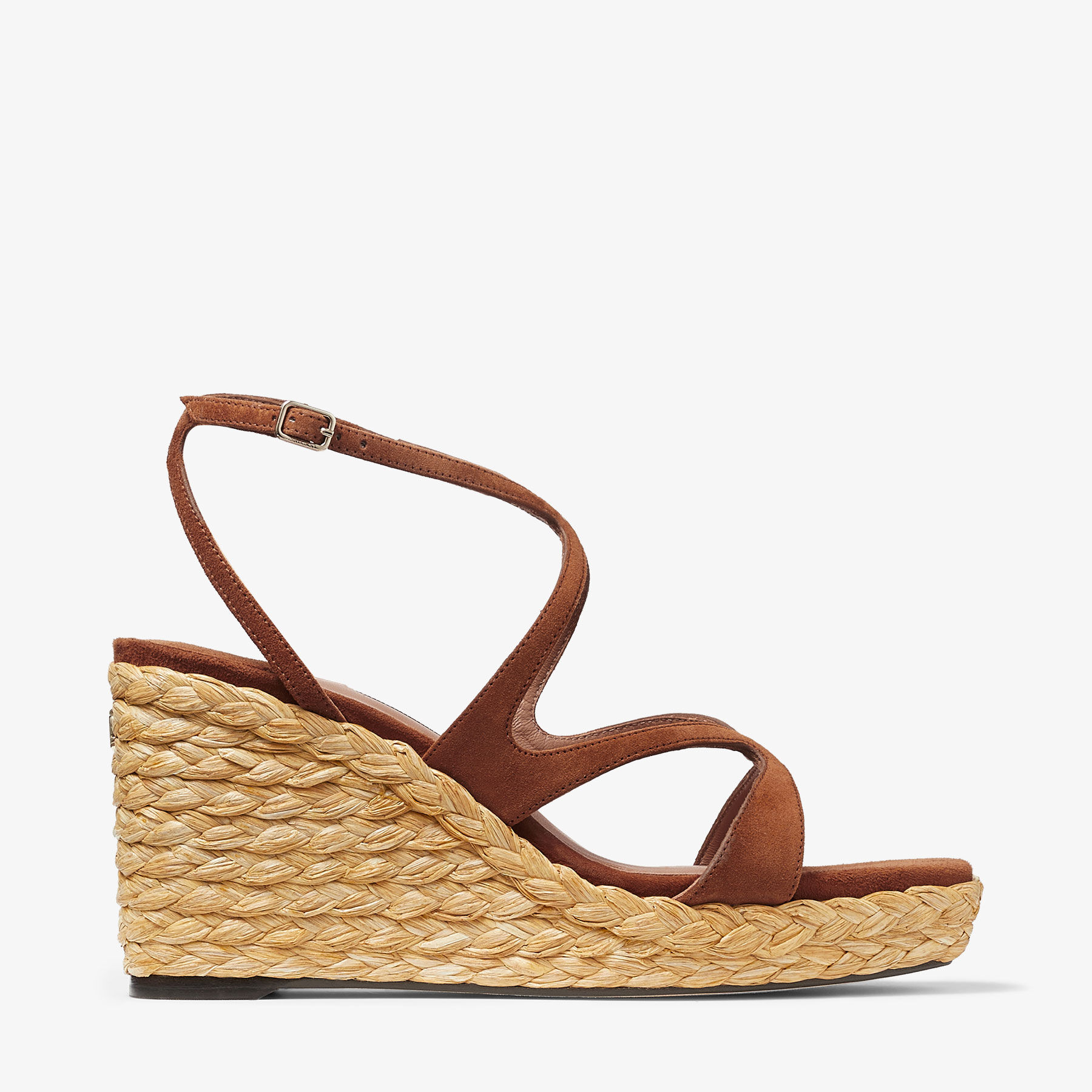 【Jimmy Choo】Ayla 85 スエード ウェッジ サンダル Ayla 85|Tan Suede Wedge| JIMMY CHOO