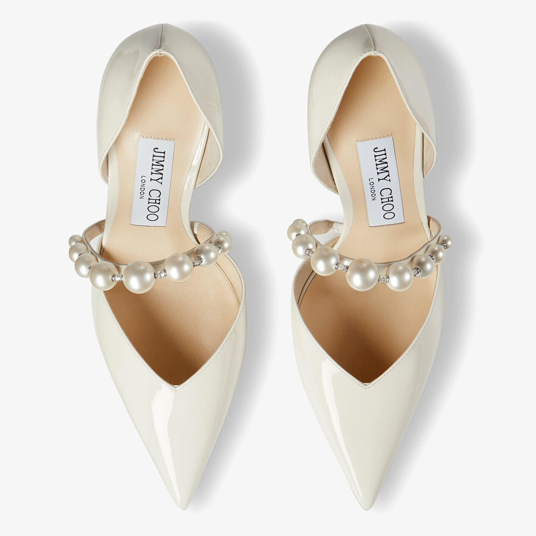 Aurelie 85| Zapatos de salón de novia en charol de color blanco