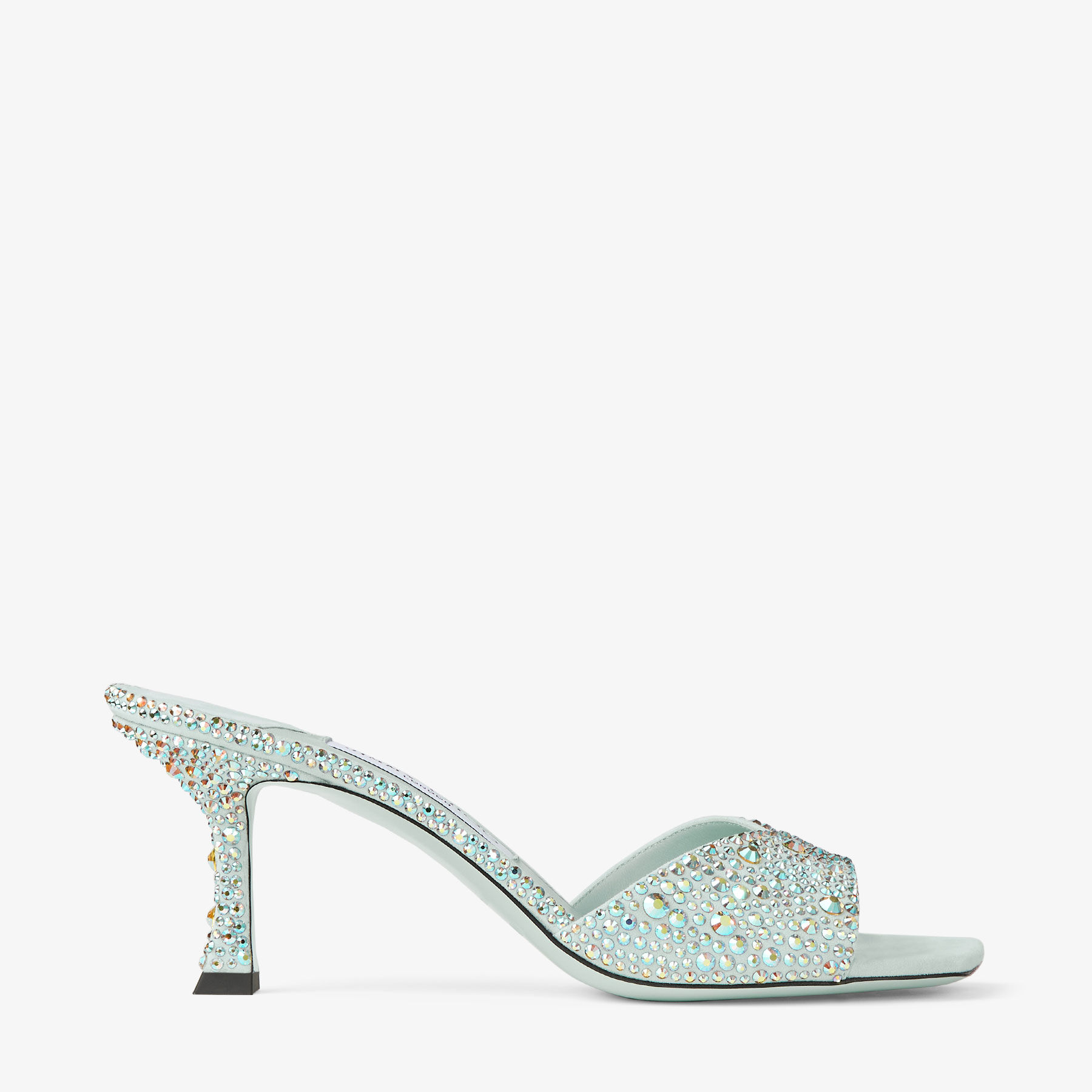 Skye 70 | Light Verde Suede Crystal Sandals | JIMMY CHOO